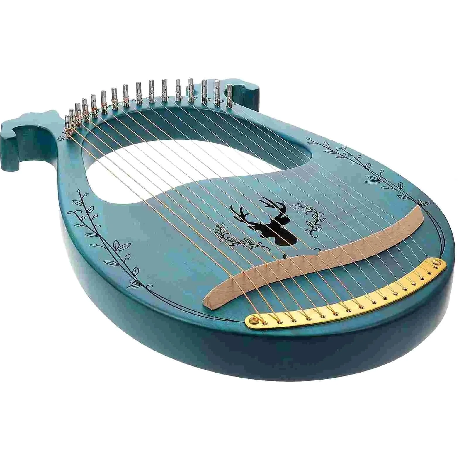 Arpa Strumento Musicale Lira a 16 Corde 24 Strumenti Musicali Arpa Lira Figurina di Renna Arpa in Legno Pianoforte