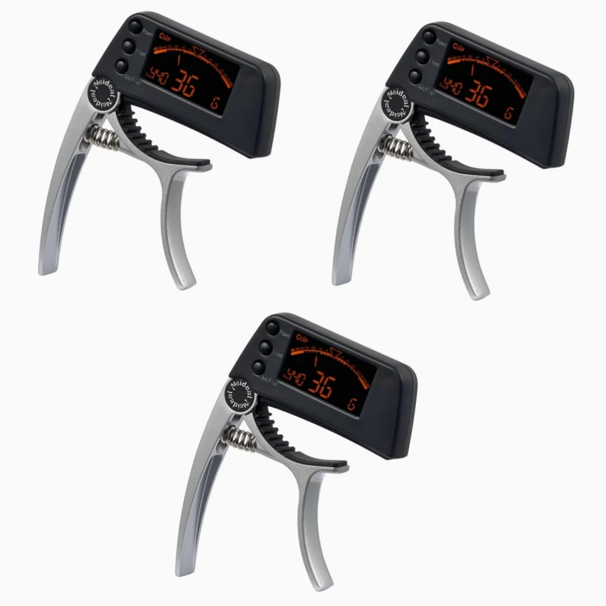 Abaodam 3pezzi Accordatore Elettronico Con Capo Per Chitarra Acustica e Basso Display Lcd Strumento Di Tuning Per Chitarra Ukulele e Banjo