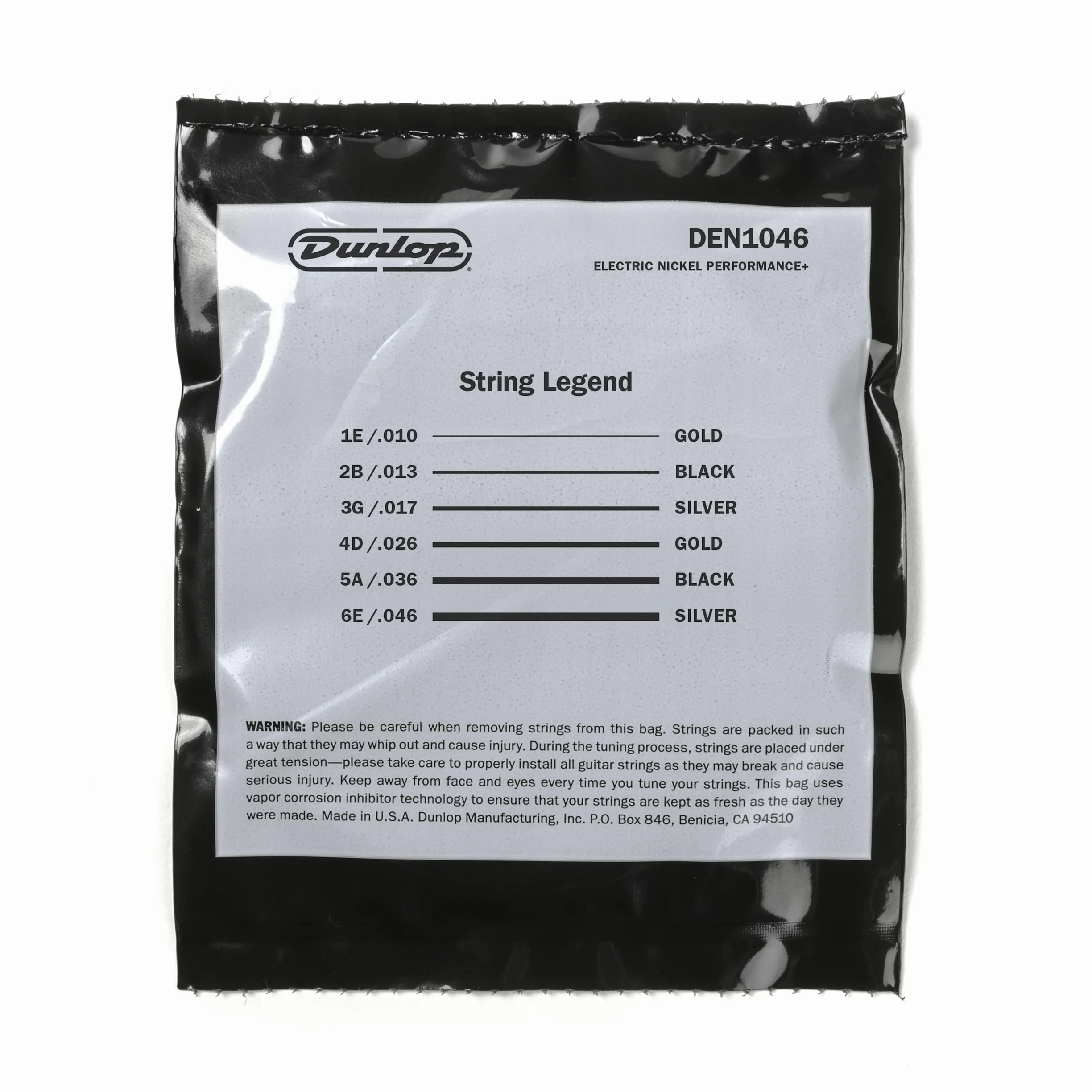 Dunlop 3PDEN1046 - Corde per chitarra elettrica, in nichel, misura media, 10 - 46, confezione da 3