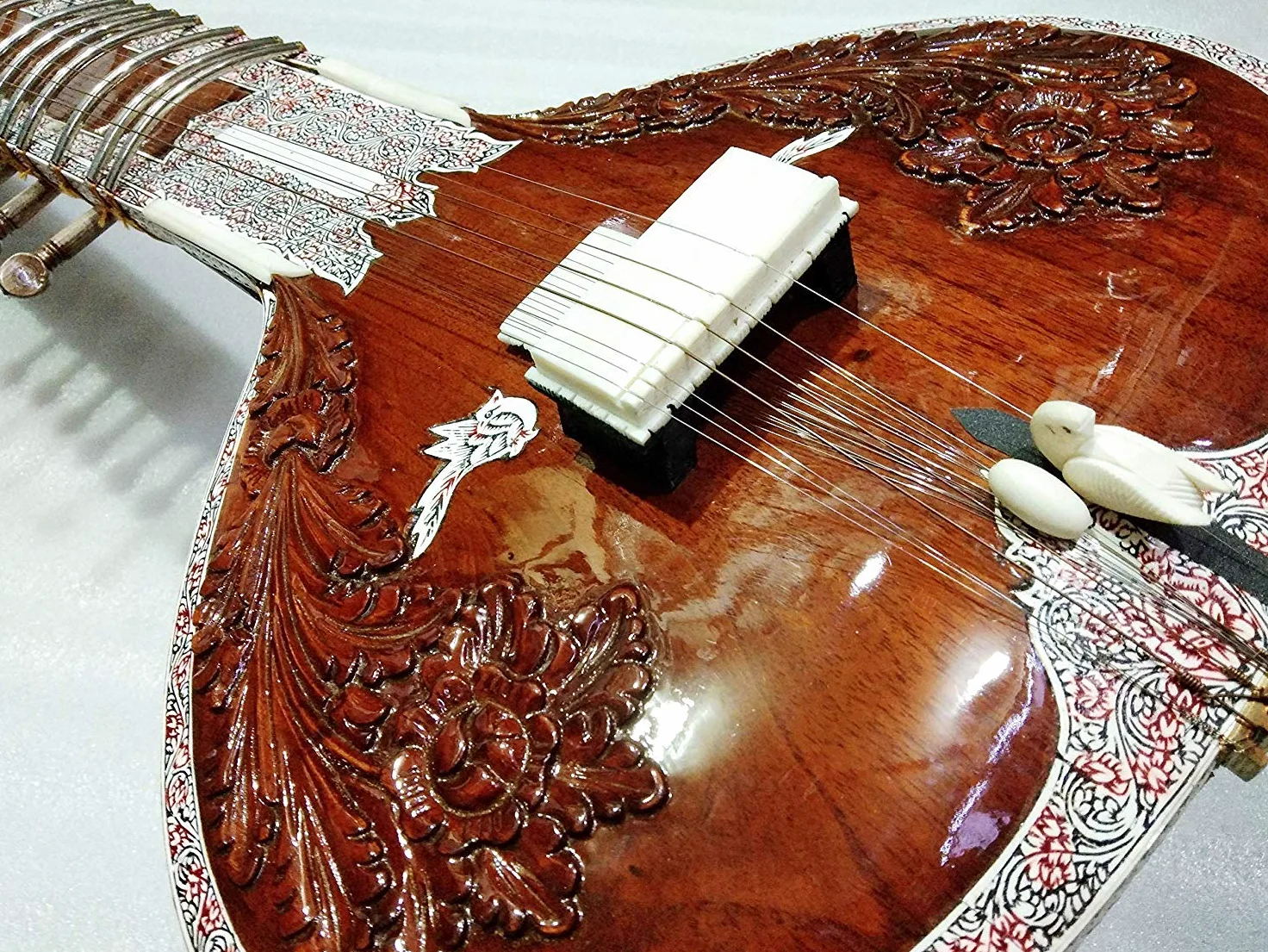 PINK-LOTUS SITAR, alta qualità concerto professionale, stile Ravi Shankar con scatola in fibra