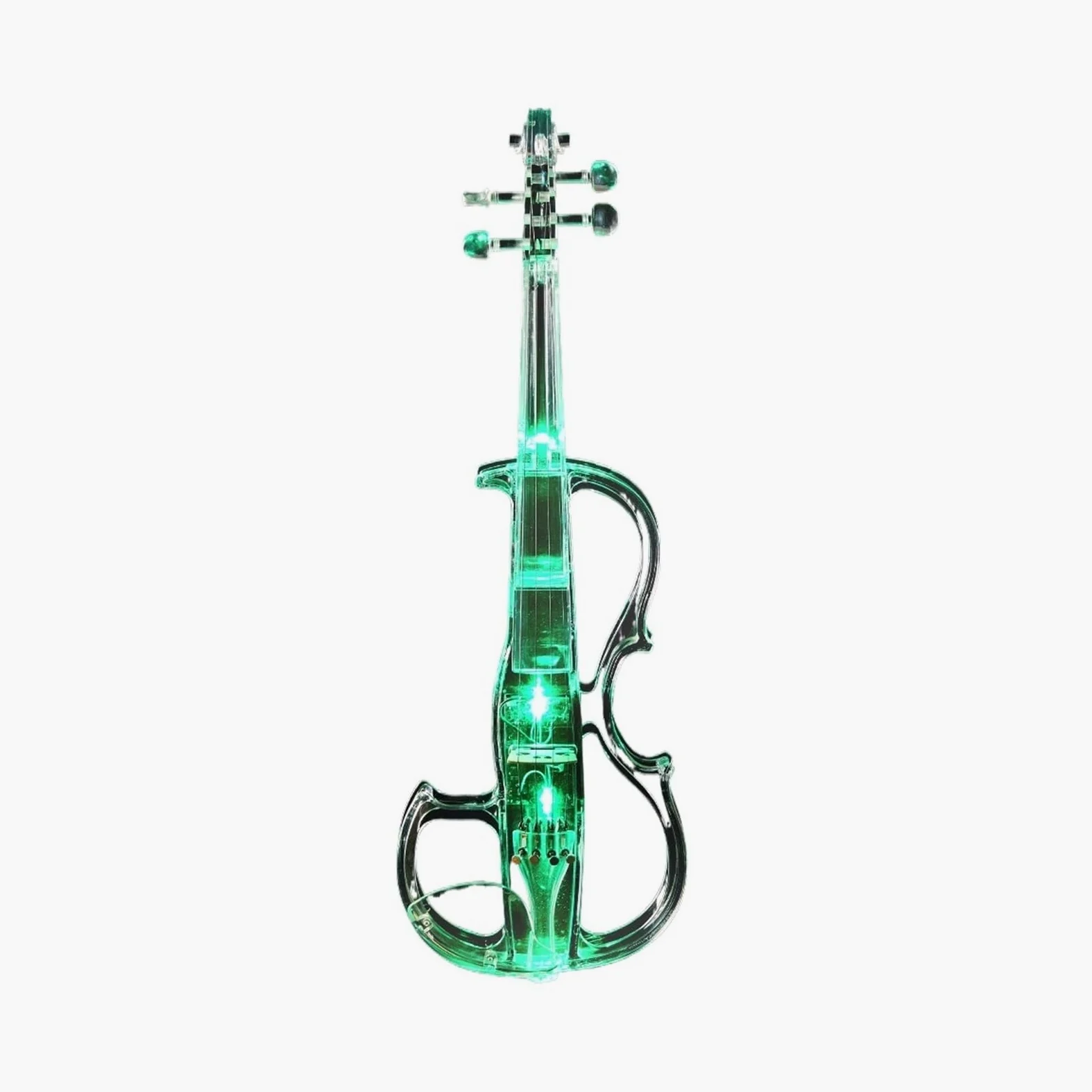 violino Piccolo Violino Elettronico Trasparente Per Principianti Che Vogliono Esercitarsi E Per Adulti Che Vogliono Suonare Professionalmente Misura 4/4(Green)