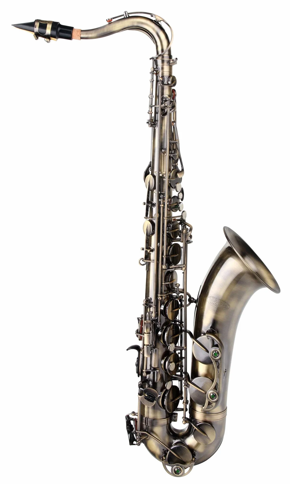 Classic Cantabile Winds TS-450 sassofono tenore (ottone, verniciatura Vintage, di altezza-FIS alette, meccanismo a clip ergonomico) giallo antico