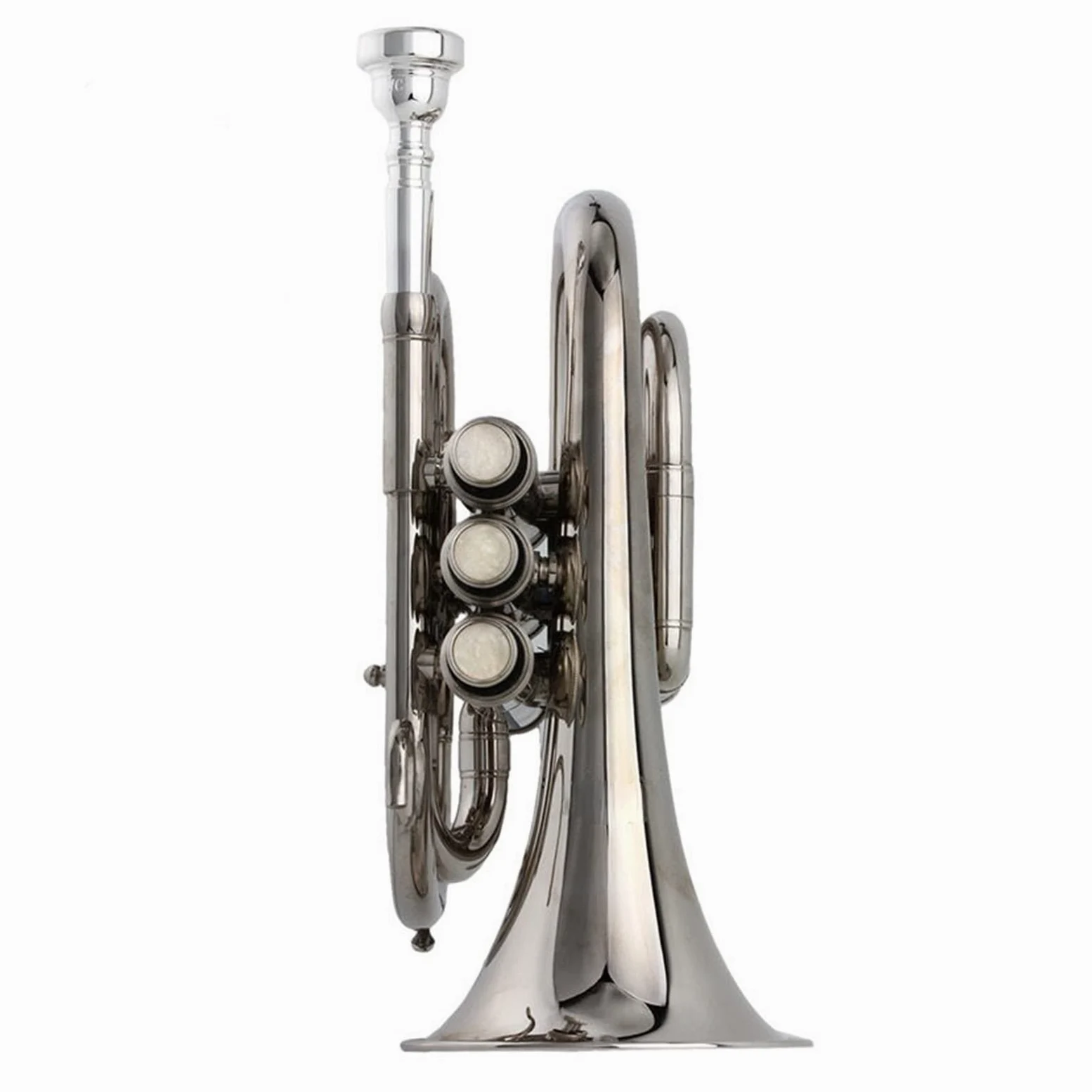 Principianti Mini Pocket Trumpet Tromba Tascabile In Si Bemolle Argentata Sib Cornetta A Fiato In Ottone Nichelato Misura Palmo Argentato Tromba tascabile