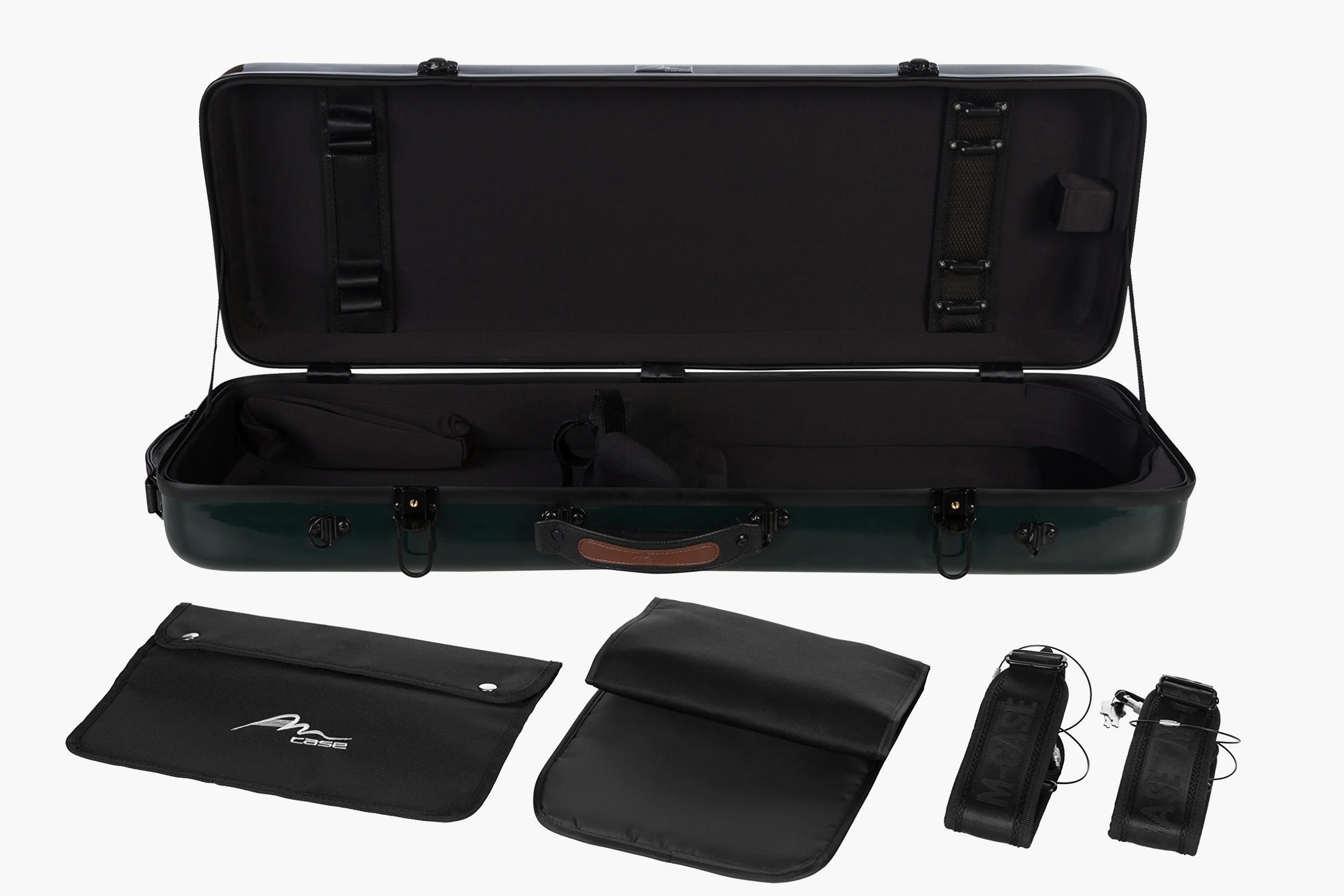 Custodia per Viola Fiberglass 38-43 Oblong verde M-case + borsa musicale