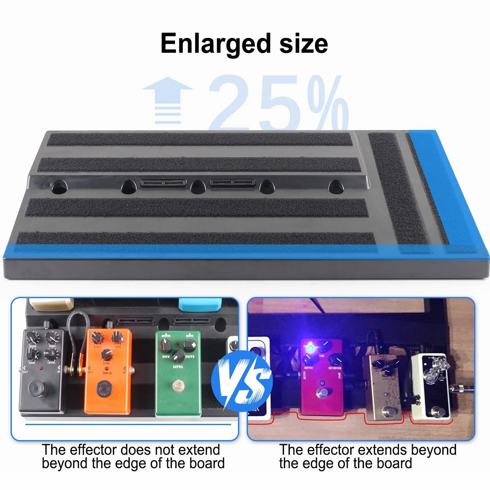 Pedalboard musicale – Heavy Duty Effect Board per chitarra e basso | Design compatto e durevole supporta più pedali, perfetta per esibizioni dal vivo studio pratica uso portatile