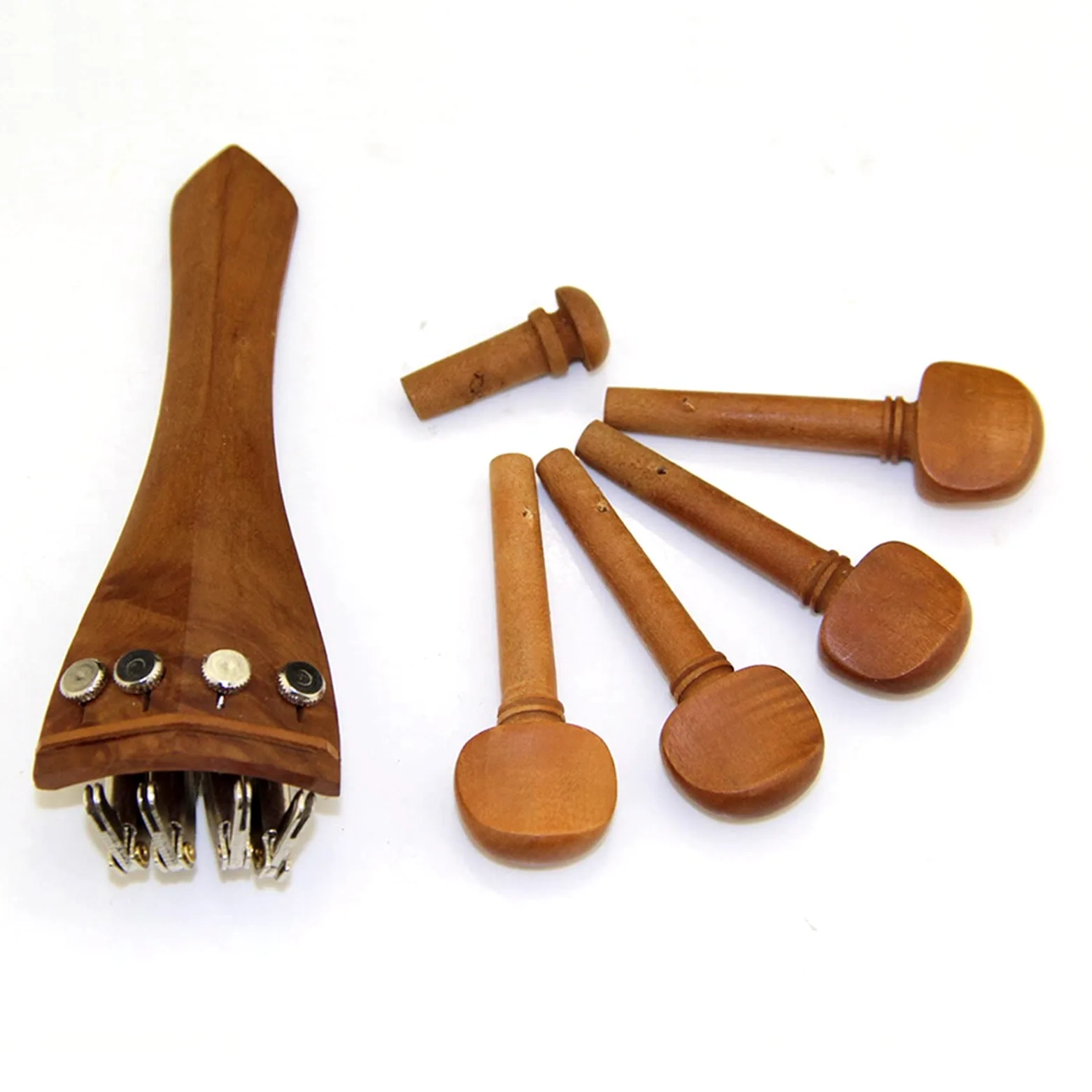 Parti Violino 4/4 Parti di Violino Giuggiola Legno Mentoniera Cordiera Accordatore Fine Tuning Peg Tailgut Endpin Stringhe Kit