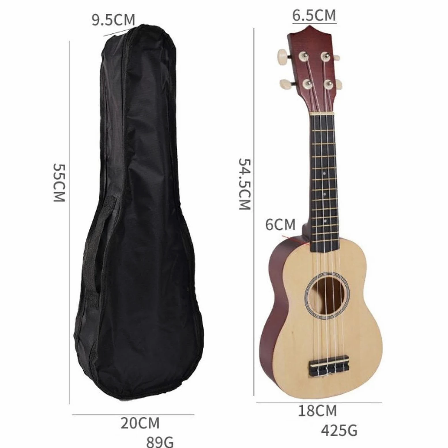 Ukulele Professionale per Bambini a 4 Corde, Mini Ukulele per Bambini - Chitarra Da 21 Pollici per Bambini Dai 3 Anni in Su, Nero
