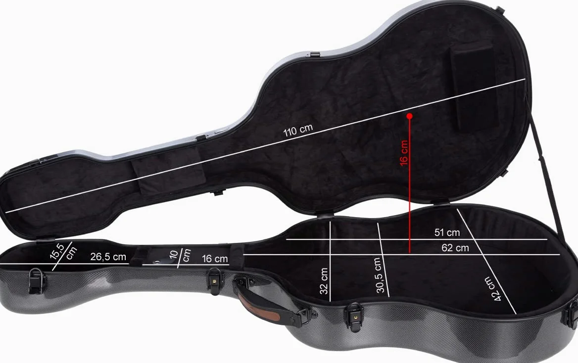 M-Case Sagomata Custodia per chitarra acustica 41” - 4/4 Fiberglass Ultra Light point nero