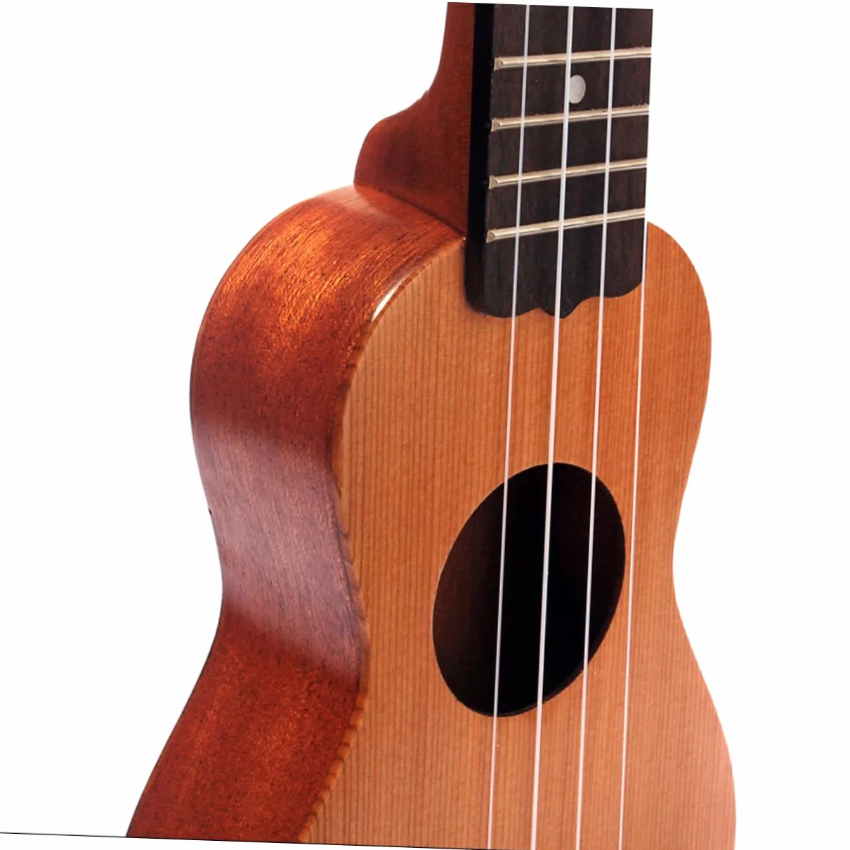 YARNOW 4 Corde Ukulele Soprano Massello e Sapele con Tastiera Palissandro Strumento Corde con Foro Uscita Dimensioni Compatte per Insegnare AI