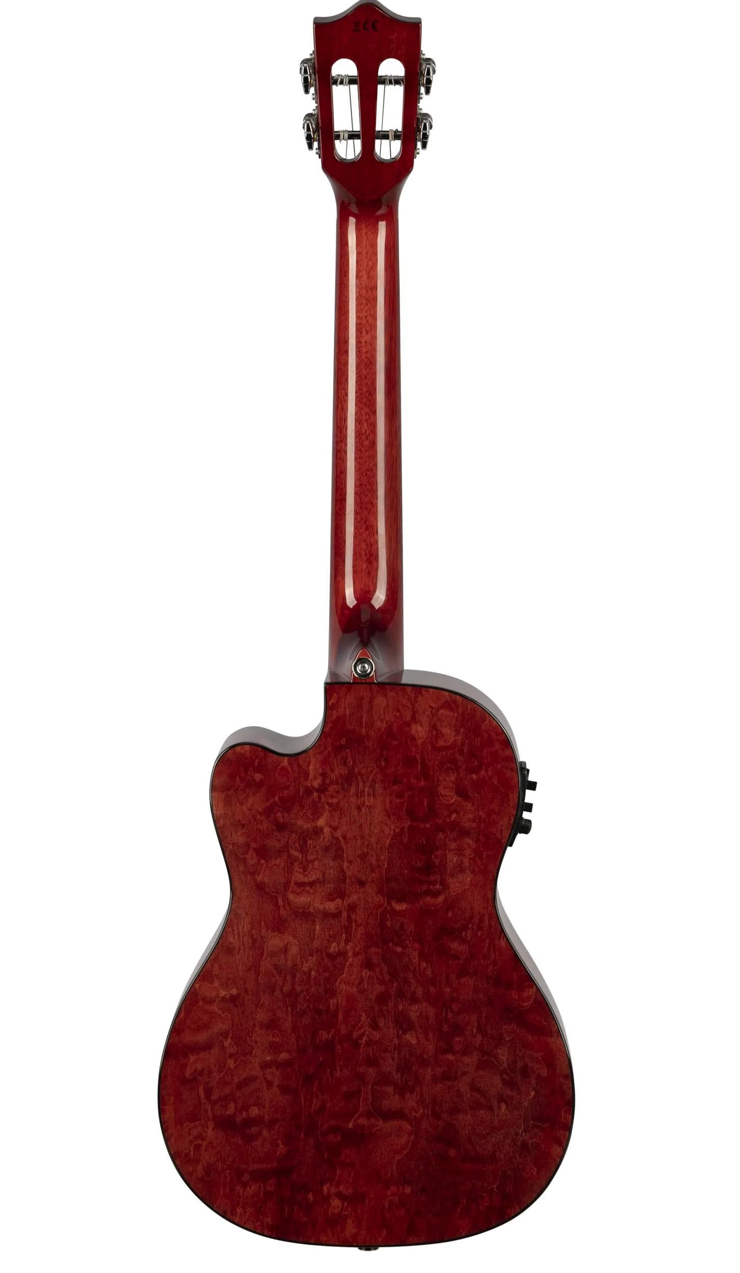 Lanikai QM-RDCEB - Ukulele baritono con custodia in schiuma trapuntata color acero rosso