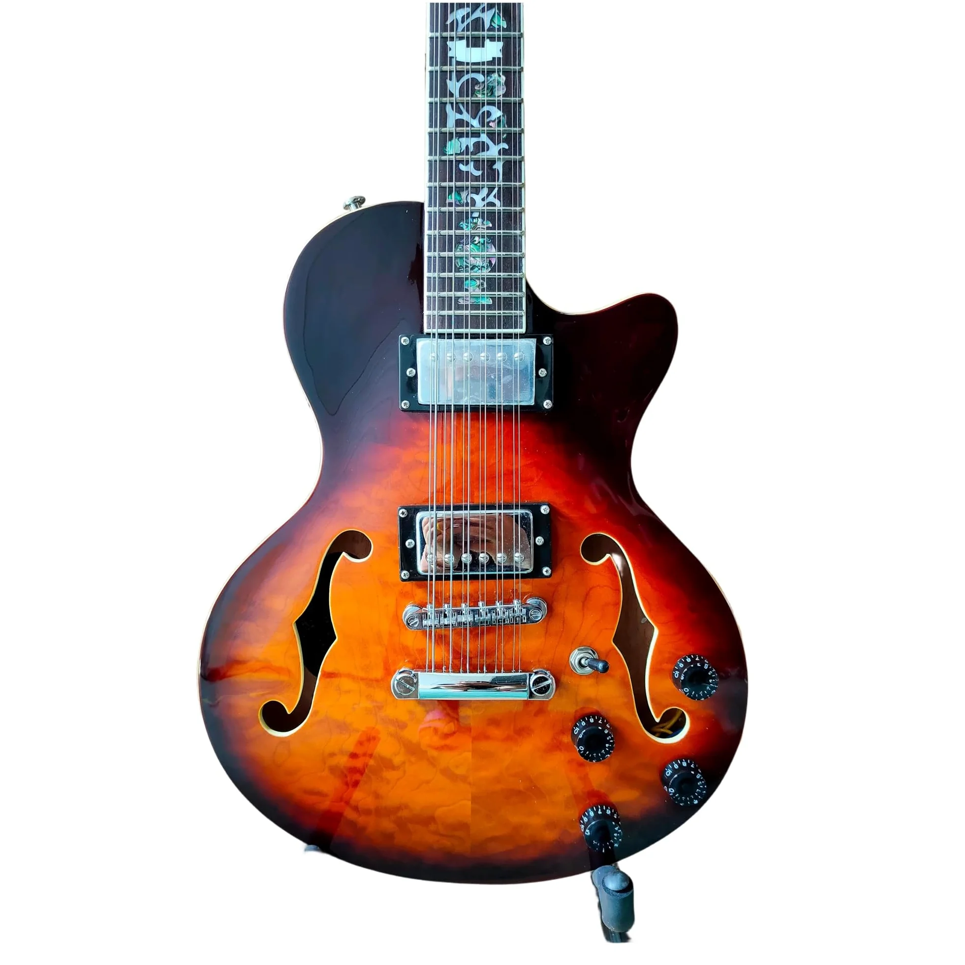 Professional Adult Electric Guitar Strumento Jazz Per Chitarra Elettrica A 12 Corde(3/4)
