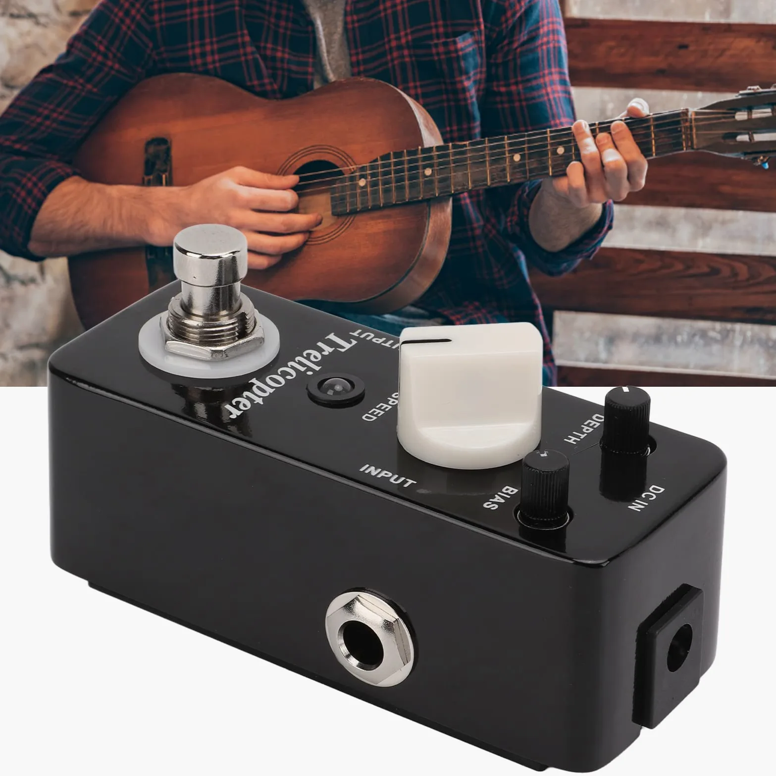 Pedale Effetto Tremolo Suono Vibrato in Metallo per Accessori per Chitarra MTR1