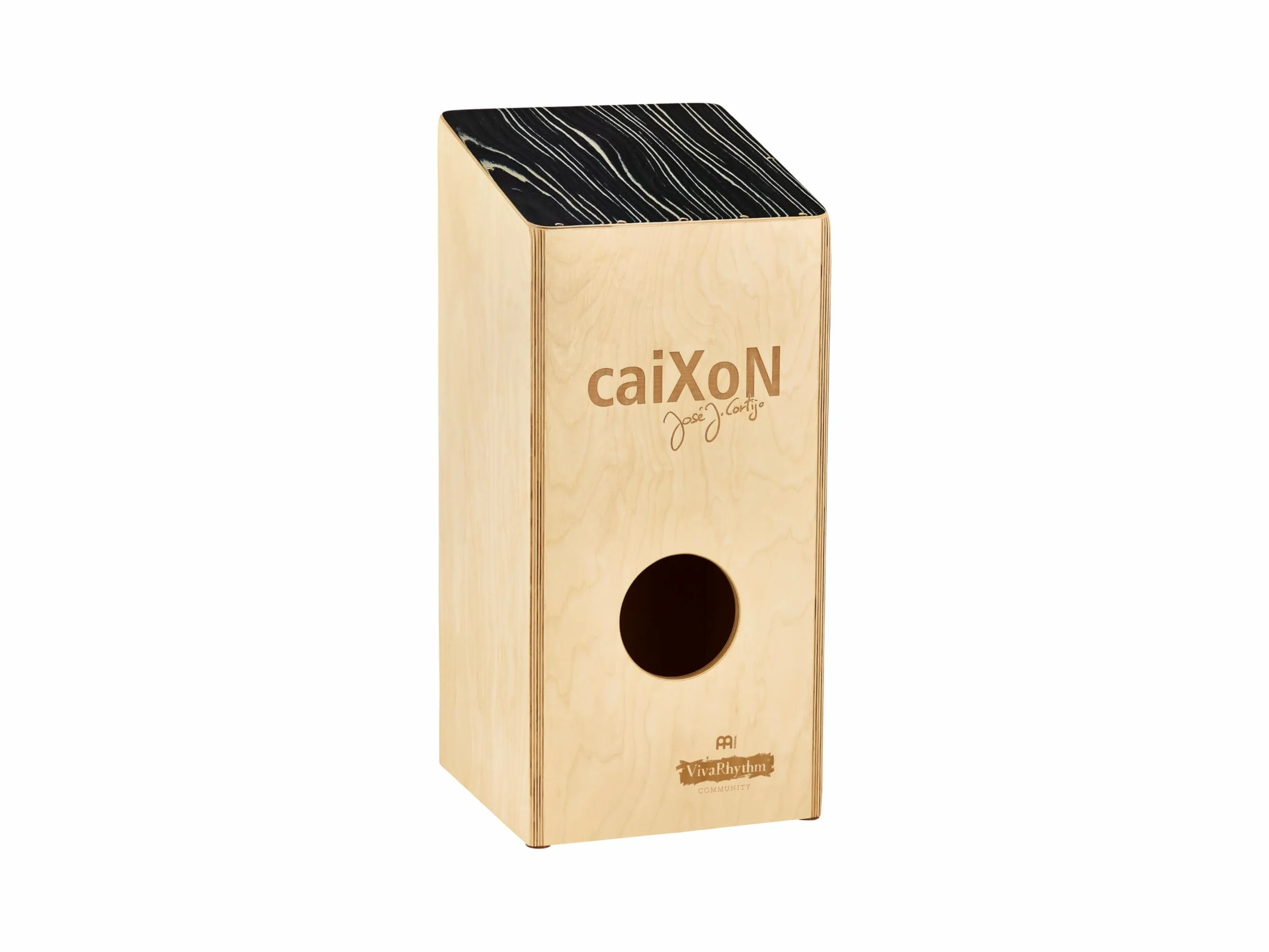 Meinl Percussion Caixon Cajon Instrument - Drum Box Oversize con Suono Rullante - Superficie di Suono in Striped Onyx (VR-CAIX)