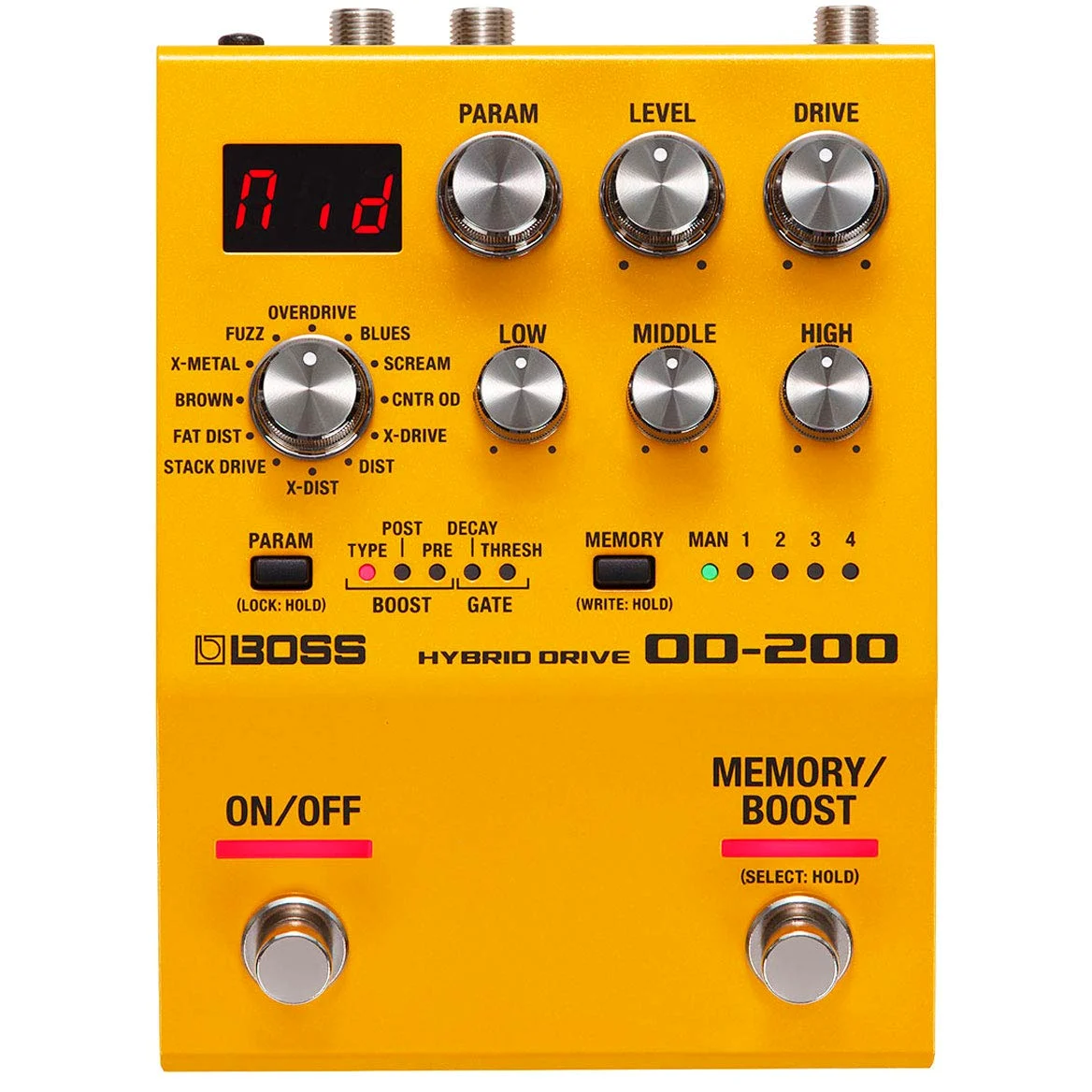 Boss OD-200 Hybrid Drive + cavo TRS-MIDI BMIDI-1-35 + cavo patch keepdr