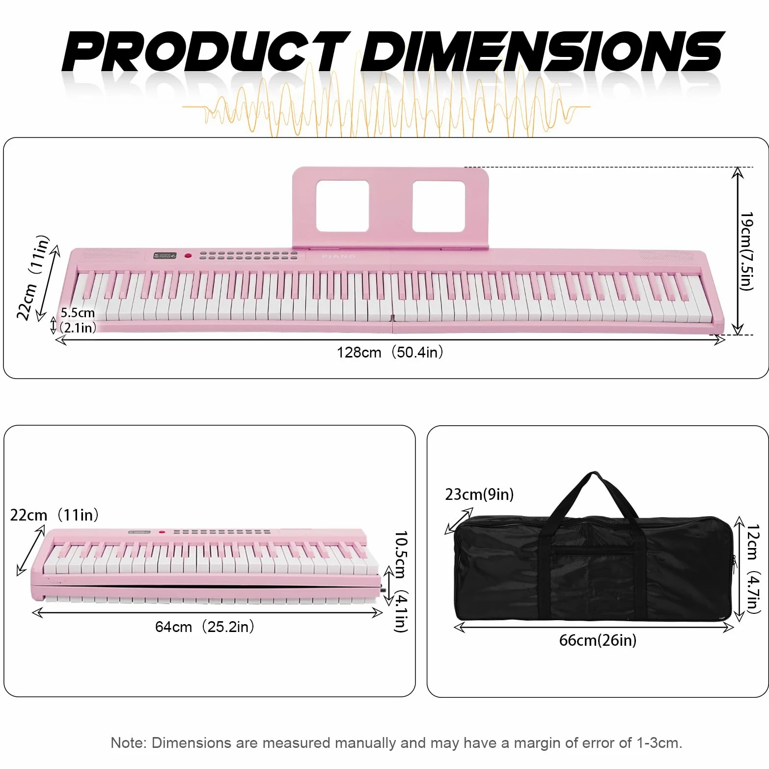 Tastiera per pianoforte a 88 tasti, pieghevole, portatile, con tasti illuminati, pedale professionale, Bluetooth, cuffie, MIDI, 200 suoni, 80 canzoni demo, modalità lezione per principianti, rosa