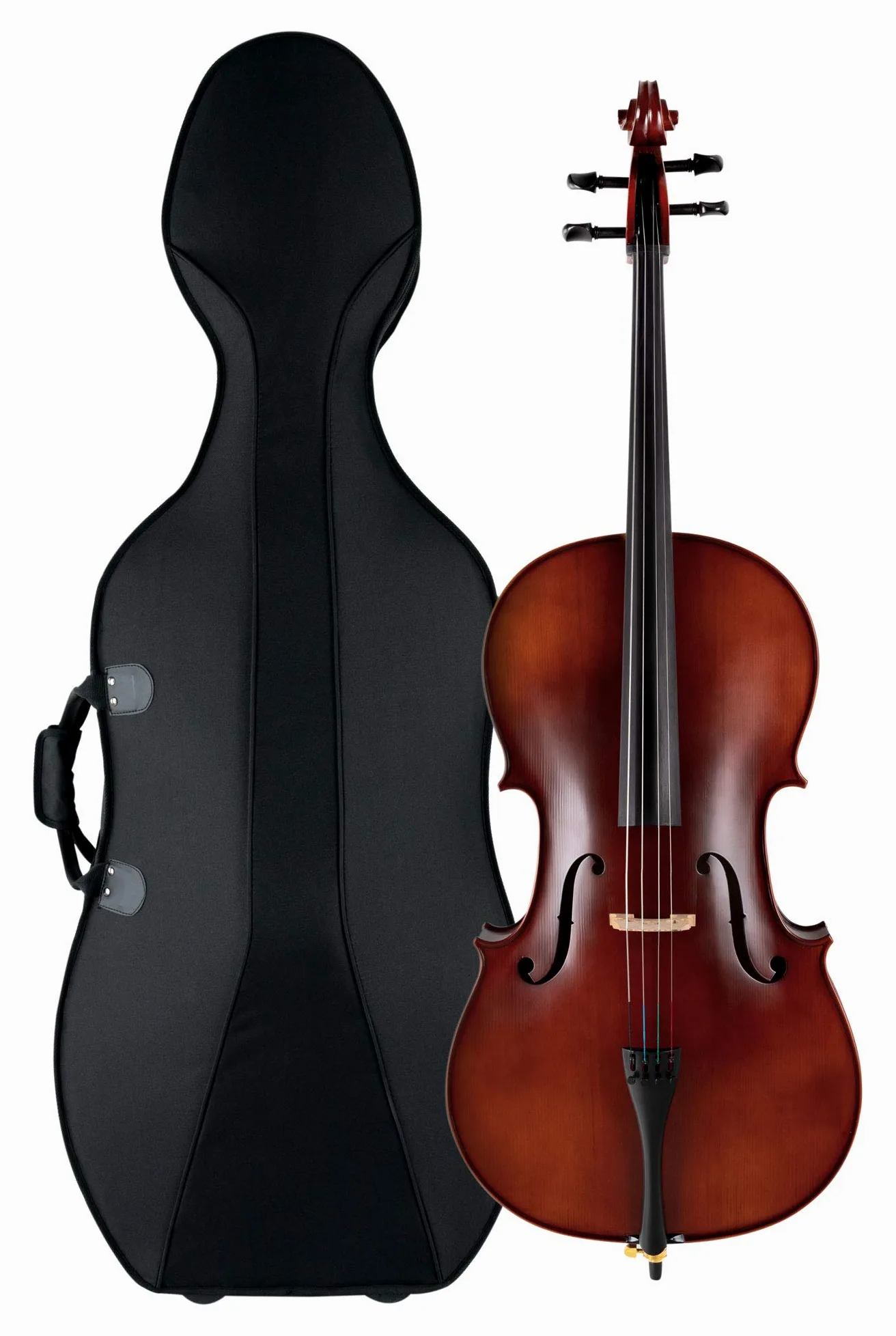 Classic Cantabile Brioso Violoncello 4/4 Set (Violoncello 4/4, tavola in abete massello, fondo e fasce in acero fiammato, incl. custodia leggera trolley e archetto)