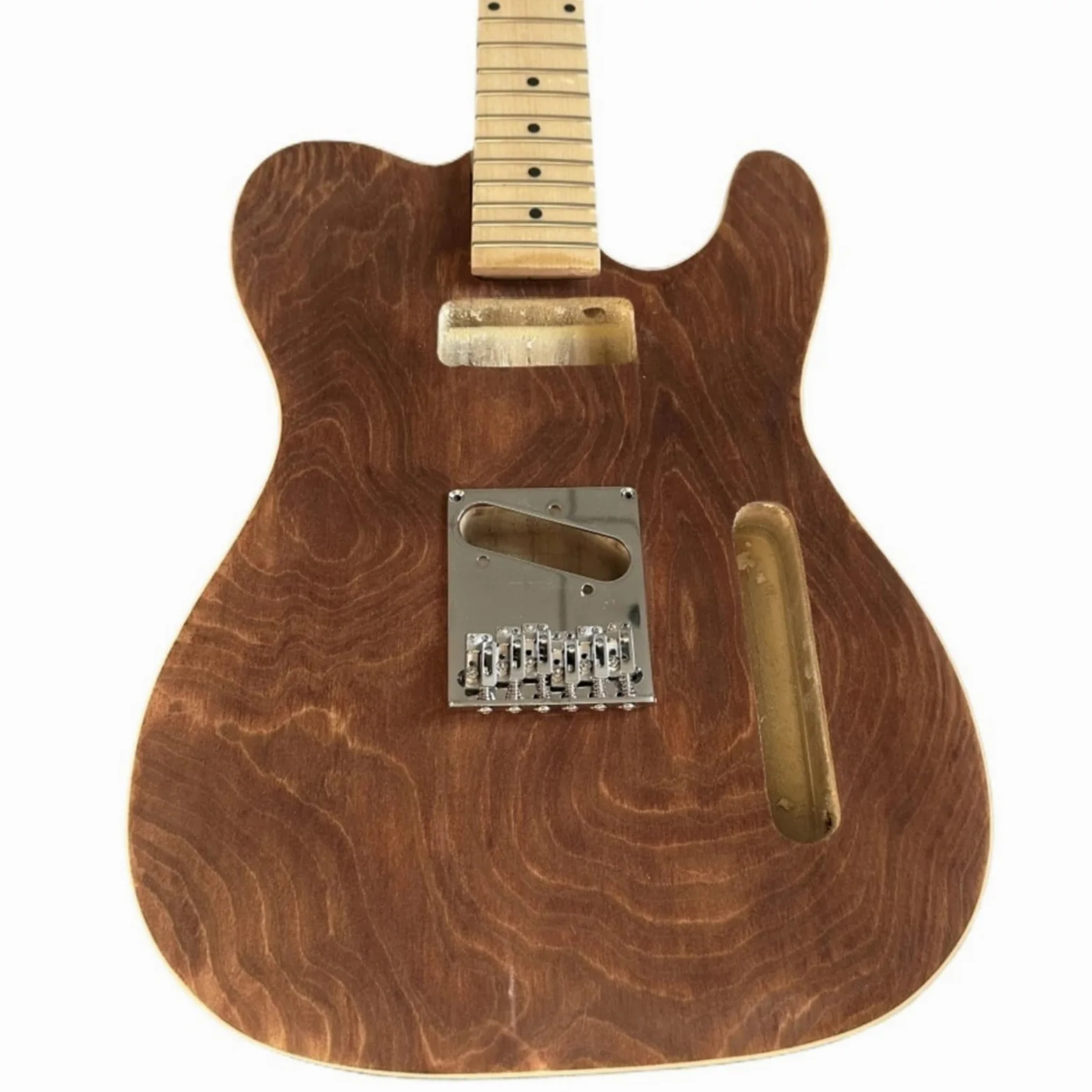 Compatibile for chitarra elettrica a 12 corde da 40 pollici, corpo in botte di Paulownia e manico in acero con parti di costruzione fai-da-te non finite