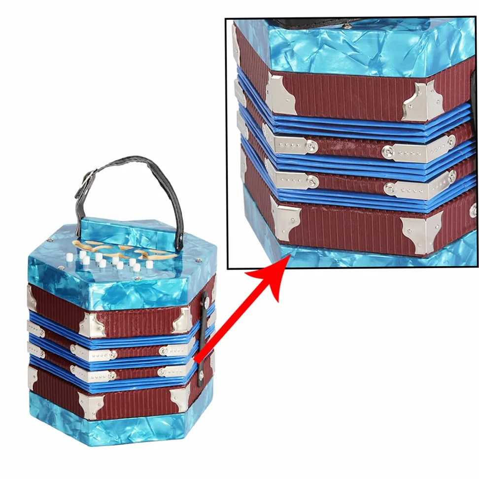 Fisarmonica Concertina Fisarmonica 20 tasti 40 Reed Anglo Style con borsa per il trasporto