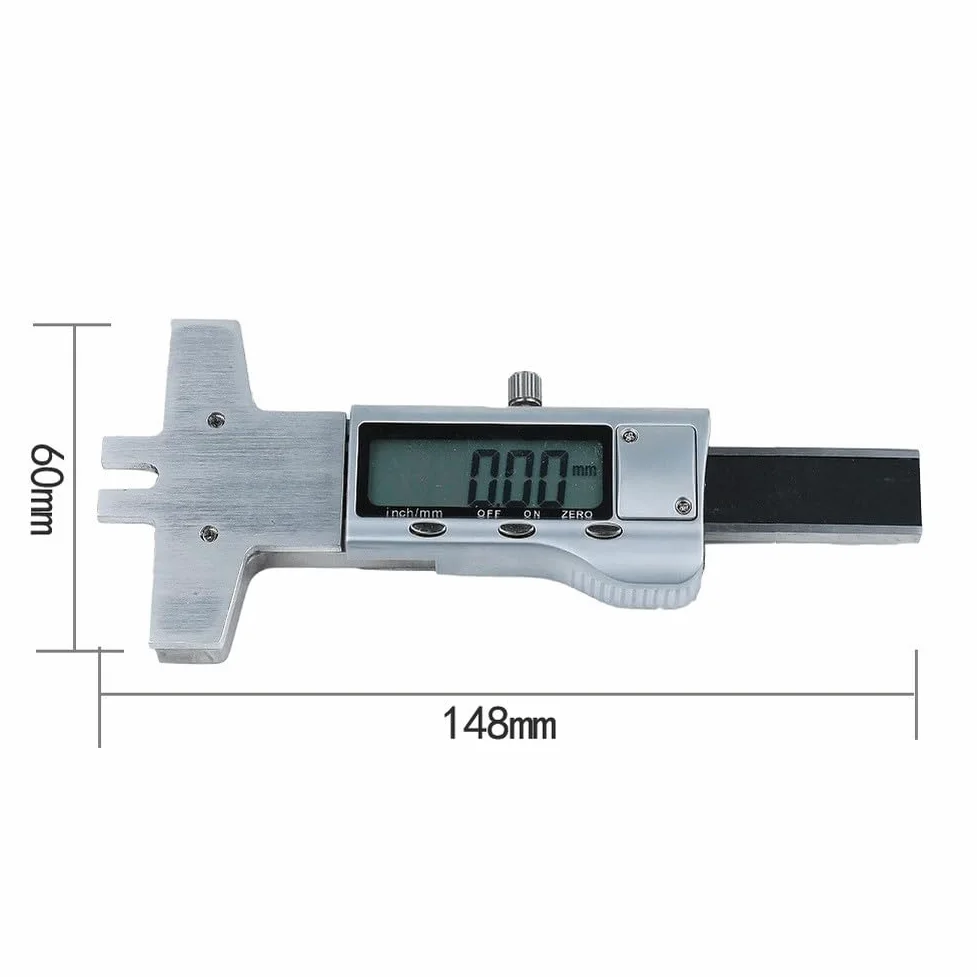 Misuratore portatile per chitarra, indicatore digitale dell'altezza delle corde, per ukulele, mandolino, struttura interamente in metallo con scale in pollici e mm, lunghezza 14,8 cm