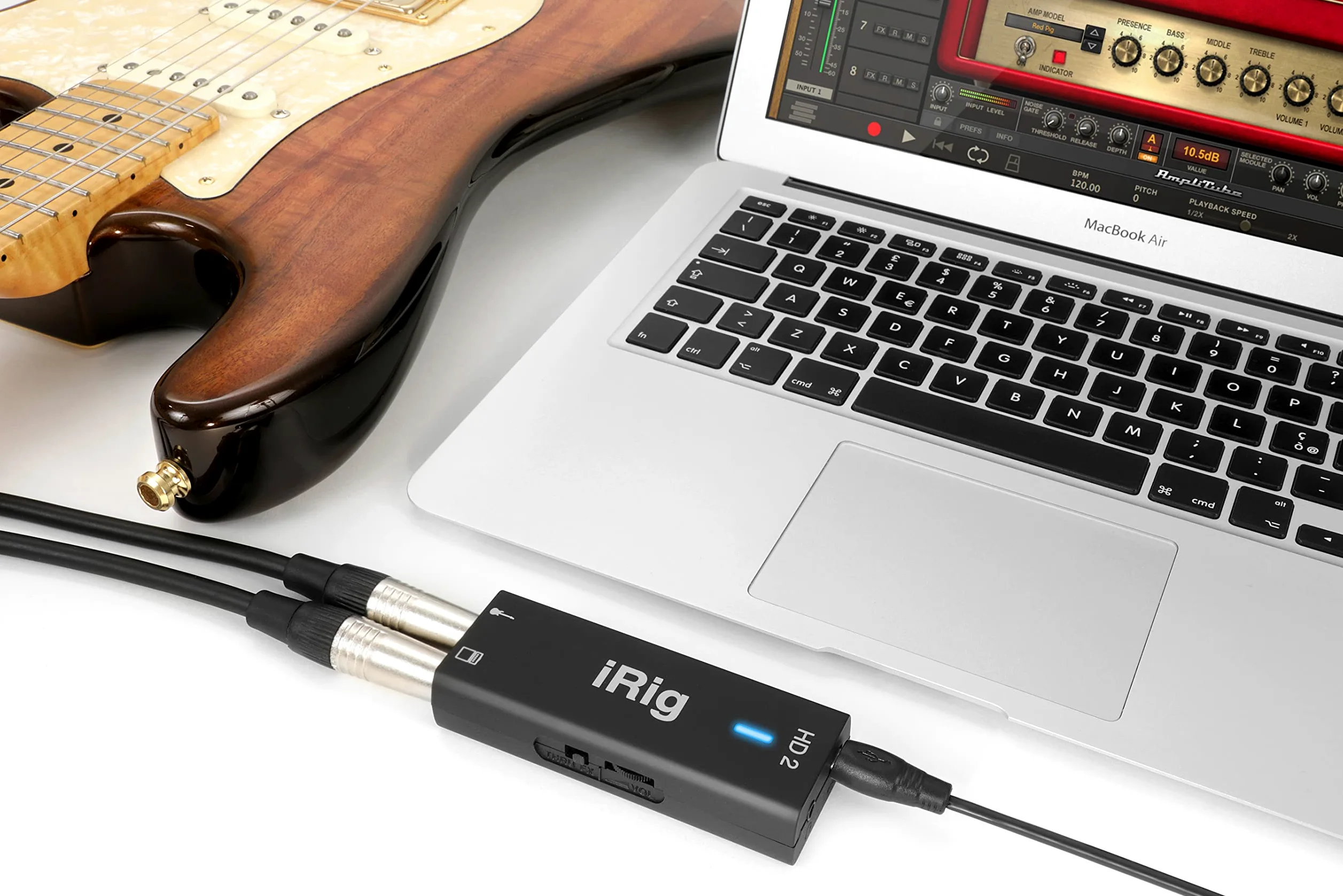 IK Multimedia iRig HD 2 - Interfaccia Audio Digitale per Chitarra e Basso, Per iPhone/iPad/iPod e Mac/PC, Nero