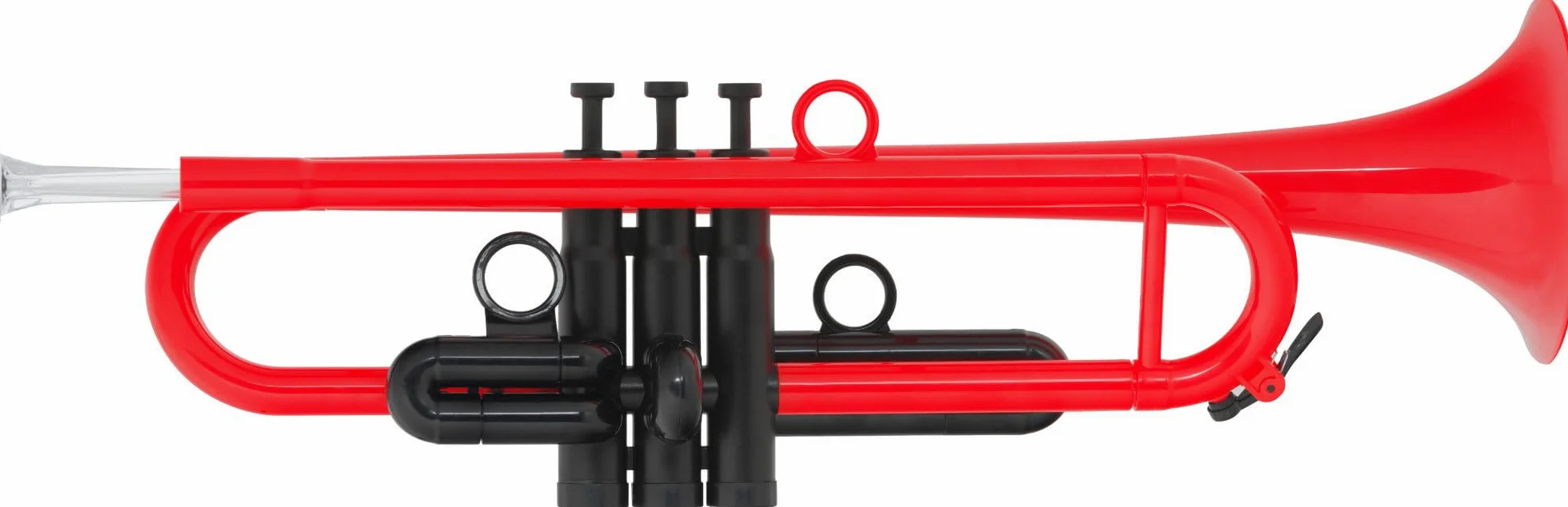 Classic Cantabile MardiBrass Tromba in ABS plastica, 450g, valvole Perinet. Include 2 bocchini, custodia e valvole di ricambio. Rossa, per bambini e adulti.