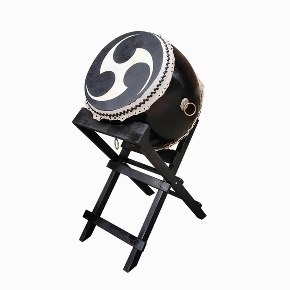 GAGALU Ghost Giapponese Taiko Drum, Big Drum, Tai Chi Drum, con Supporto per Il Tamburo di Legno, Tamburo in Pelle di Vacca, Tamburo Verticale, Strumento di Celebrazione del Festival,A,51CM