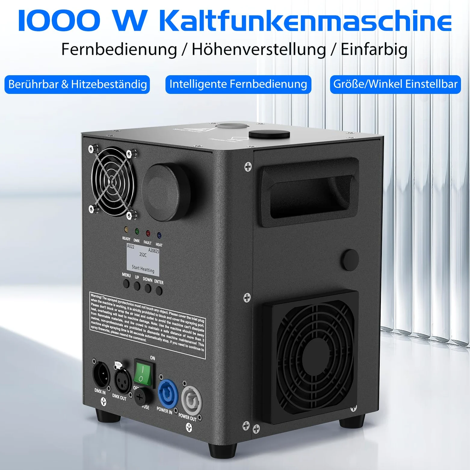 800 W macchine pirotecniche, 2 macchine DMX Cold Spark con riscaldamento a resistenza per feste, Natale, DJ, matrimoni, eventi sportivi