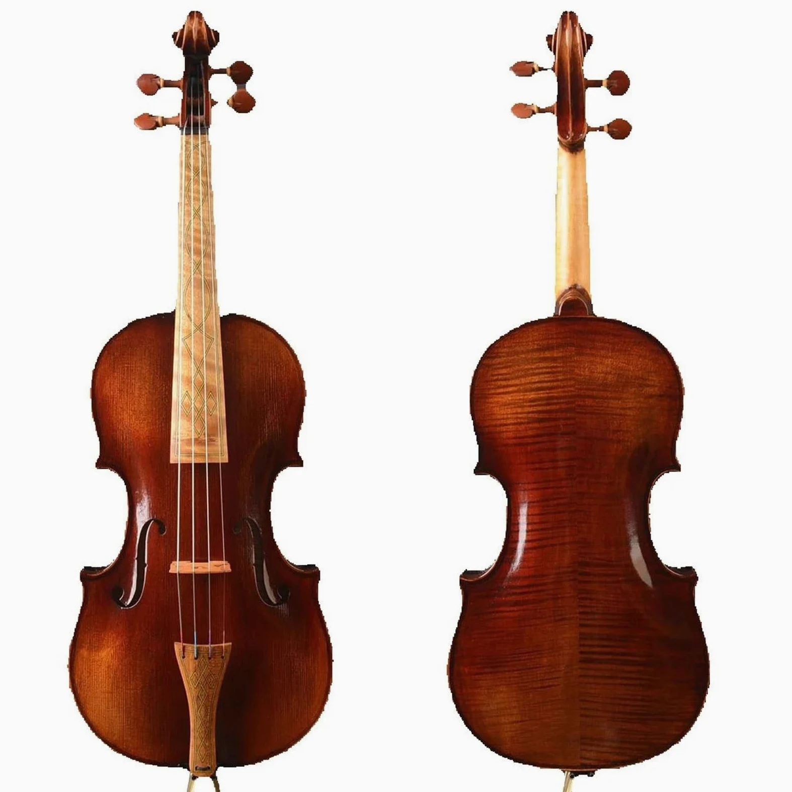 Violino Violini Barocchi 4/4 Fiammati Con Custodia E Archetto Per Principianti Verniciati A Mano