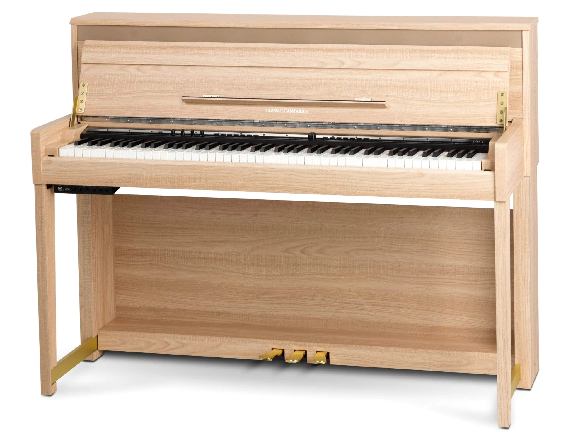 Classic Cantabile UP-1 LA Pianoforte Verticale Digitale - 88 Tastiera pesata - Pianola musicale con USB, MIDI, 256 polifonia, 40 voci - Piano digitale con funzione registrazione Mp3 - Quercia Chiara