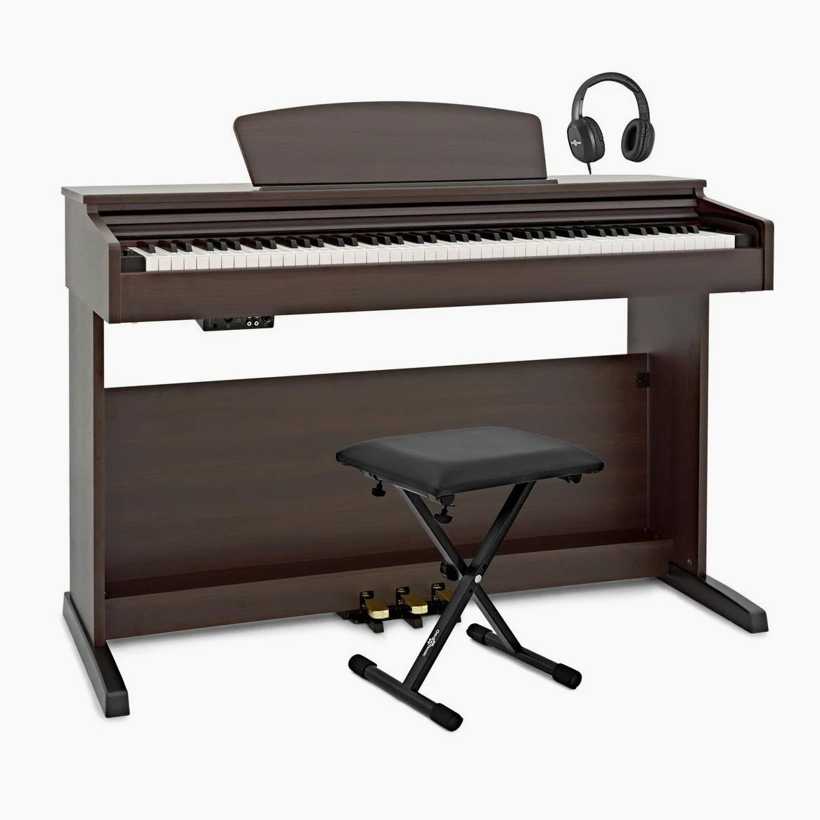 DP-10X Pianoforte Digitale di Gear4music + Accessori, Palissandro Scuro | 88 Tasti ad Azione Martelletto per un Jeu Espressivo, Registrazione USB e Memoria Interna, Metronomo e Modalità Apprendimento