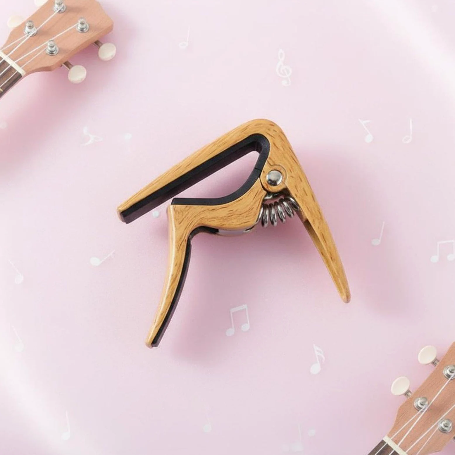 Accordatore per Ukulele a 5 Pezzi, Capotasto, Molla, Lega, Silicone, Antiscivolo, Sgancio Rapido, Tenuta Sicura, Regolazione Affidabile, Adatto per Sc, 6 pezzi