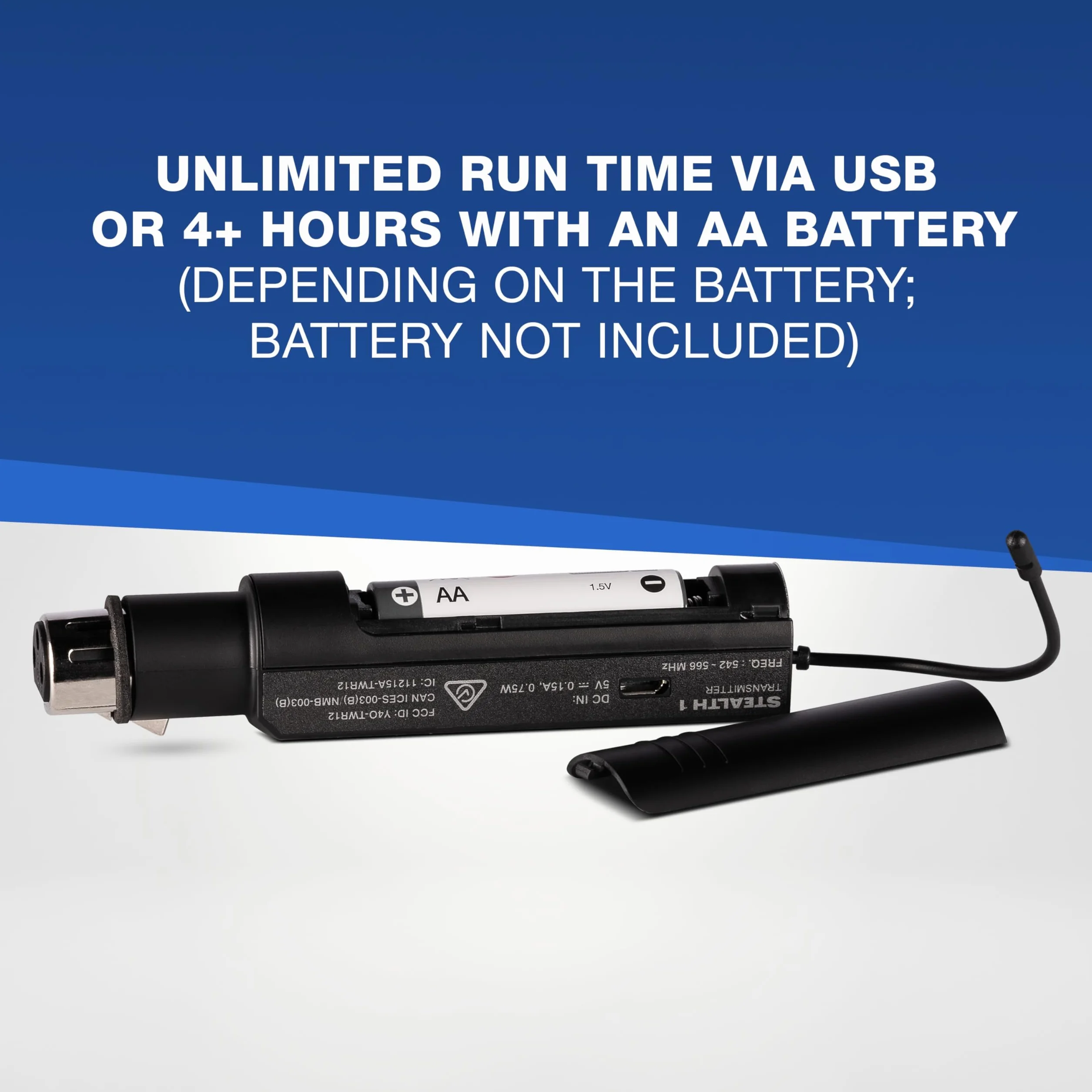 ALTO Stealth 1 - Sistema Audio Wireless UHF XLR Mono, Trasmettitore e Ricevitore per Casse Amplificate, Mixer e Microfoni Dinamici