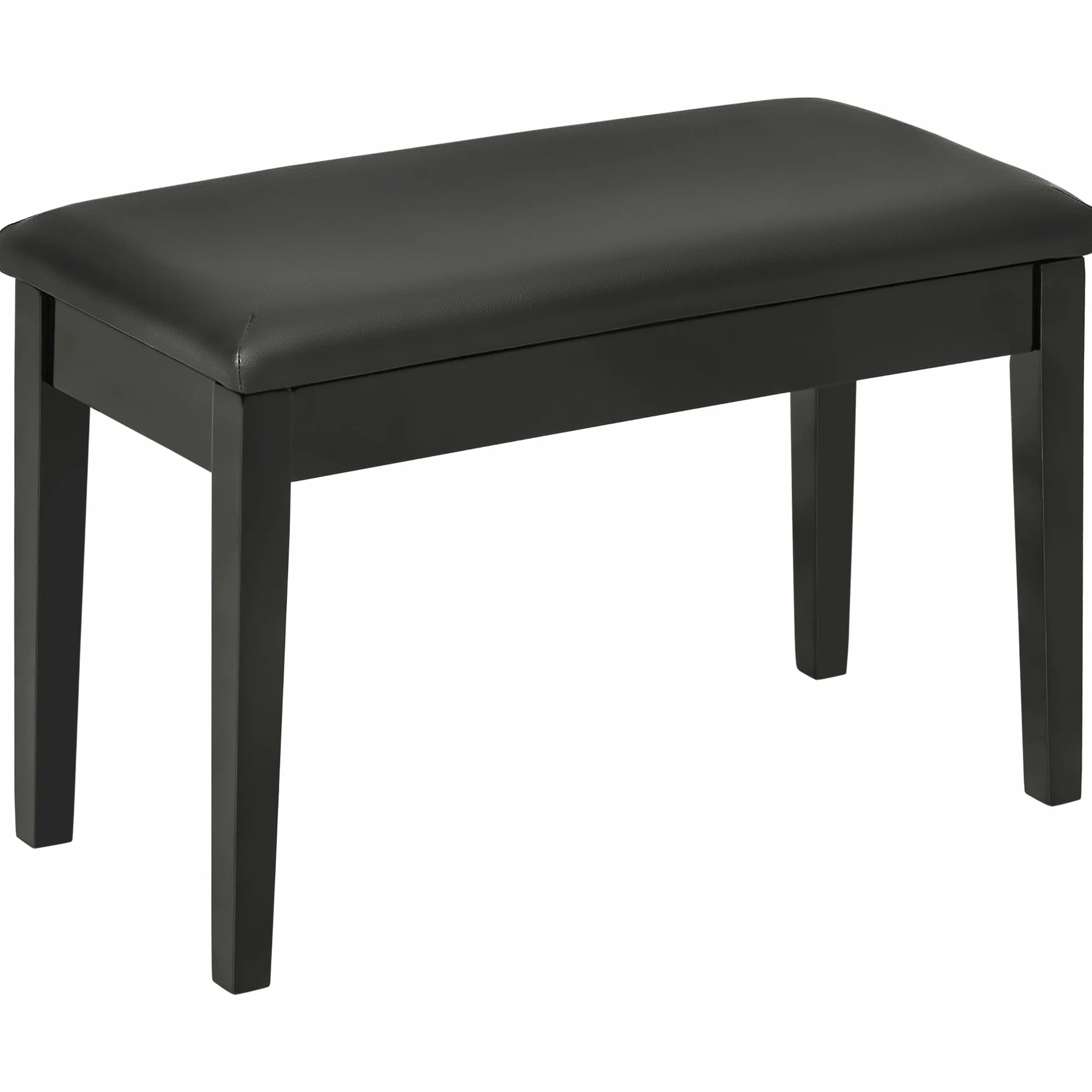 HOMCOM Sgabello per Pianoforte con Vano Contenitore PU 75x35x49cm Nero | Panca per Pianoforte, in Legno e Finta Pelle PU
