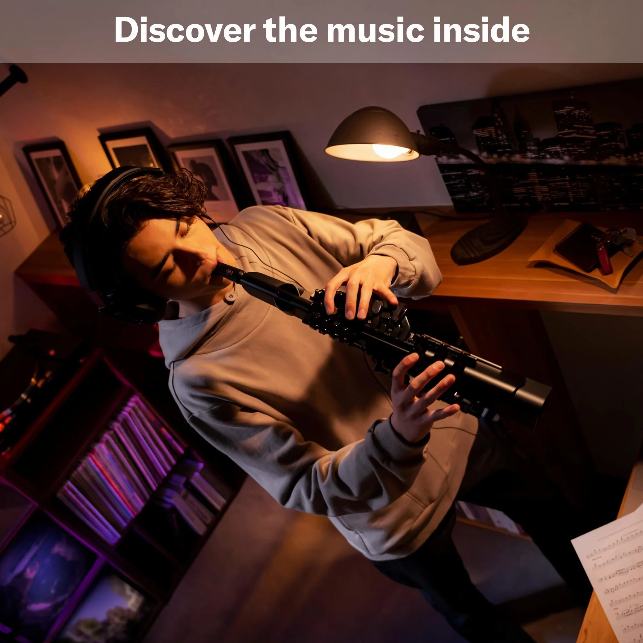 Yamaha YDS-120 Sax Digitale - 56 voci di Sax, Sensore di Respiro, Controllo Volume, USB, Jack Cuffie, Ideale per Esercitarsi Silenziosamente, Configurazione e Personalizzazione tramite App