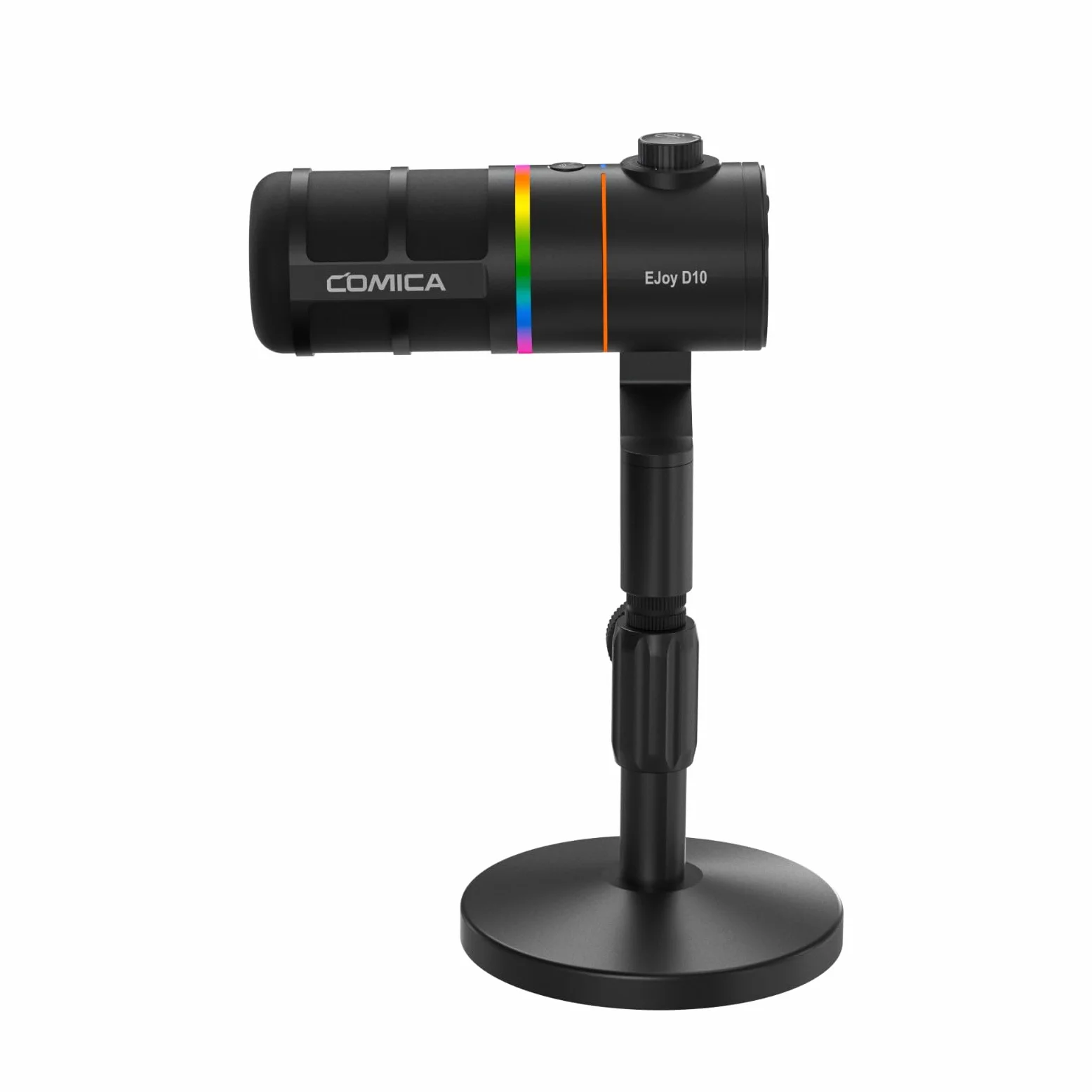 COMICA EJoy D10 D XLR USB Microfono Dinamico con Supporto da Tavolo per Giochi/Streaming Live/TikTok/Registrazione Podcast, con Luce RGB, Pulsante Mute per PC, Smartphone, Computer, Mac, Xbox, PS4/5