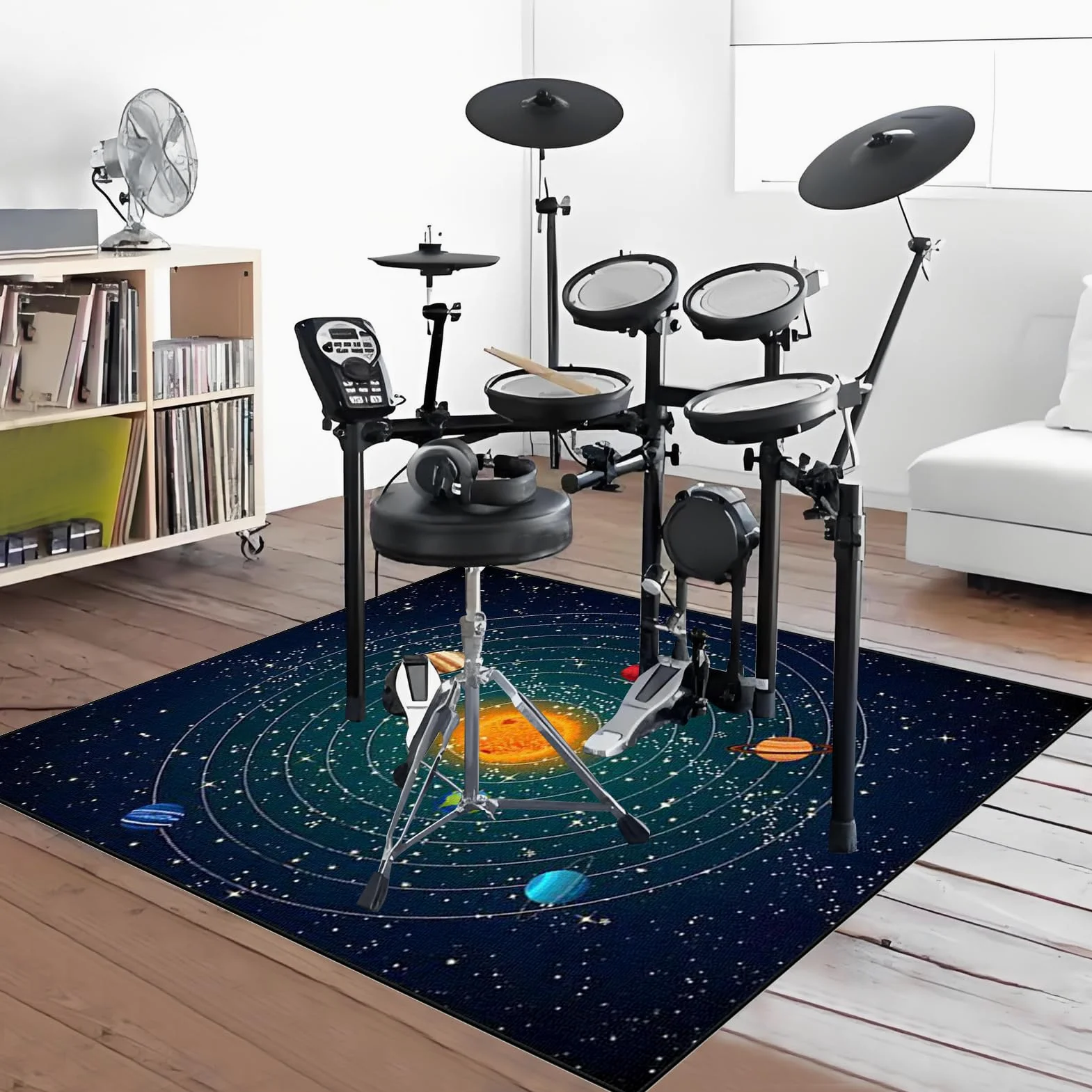 Tappeto per Batteria Tappeto a Tamburo Professionale Tappetino per Batteria Elettronica Strumenti Musicali Coperta Antiscivolo Tappetino Insonorizzato Tappeto Drum Accessori per Batteria 120 x 80 cm