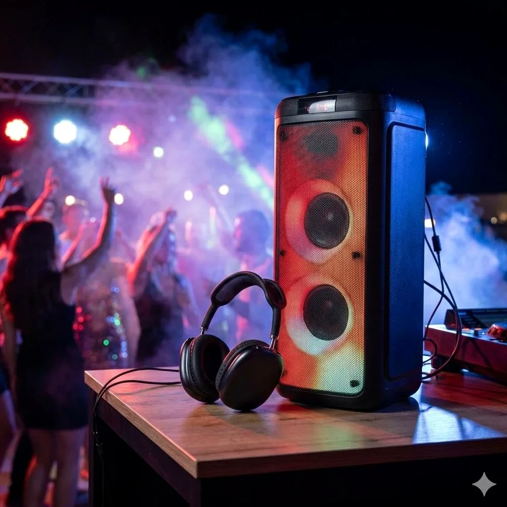 BLAUPUNKT Pack DJ Outdoor con Cassa Bluetooth Potente 300W e Cuffie Bluetooth Wireless Over Ear con LED, FM, USB, AUX e Microfono Karaoke