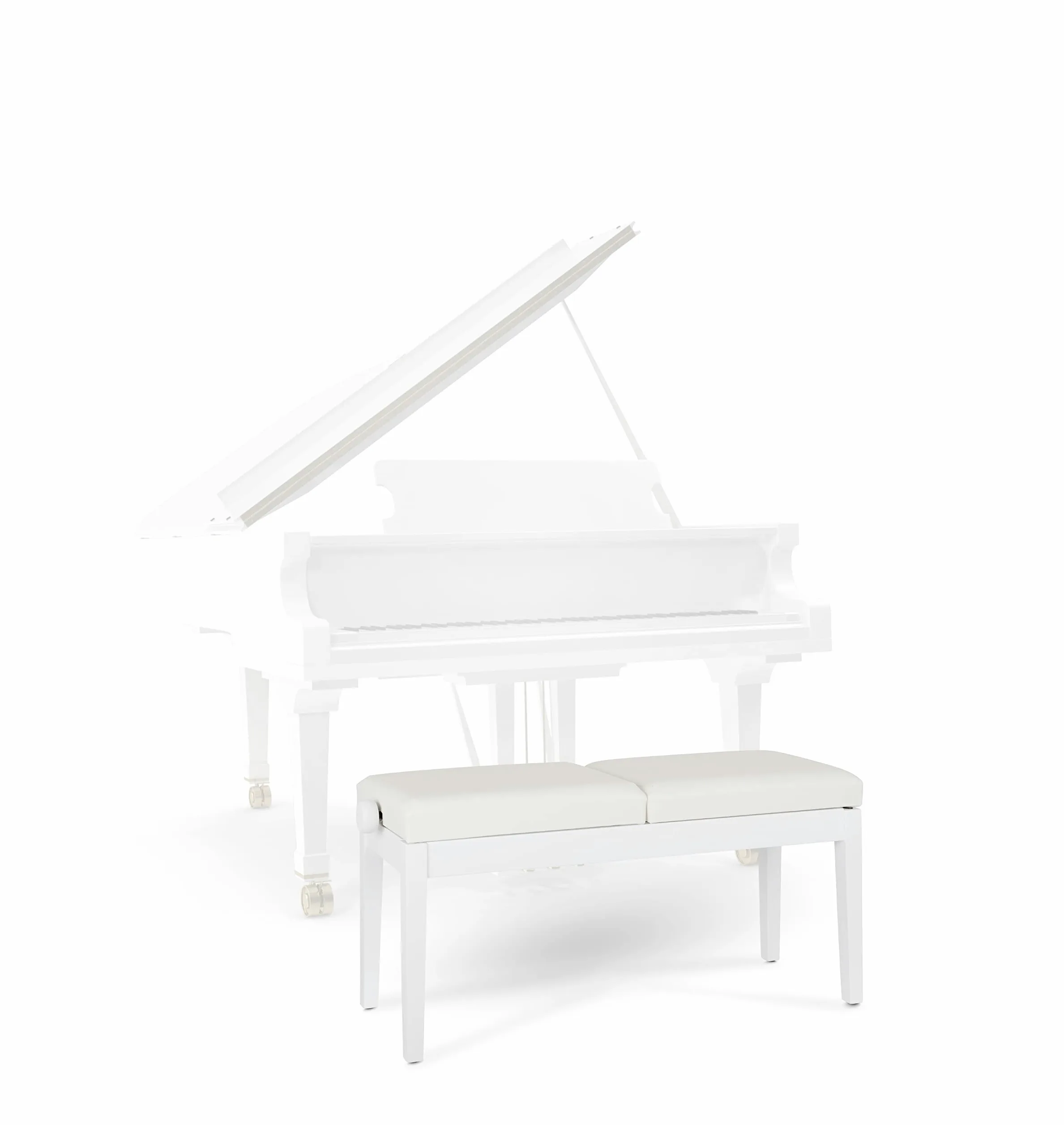 Classic Cantabile Panca per pianoforte a due posti in bianco opaco