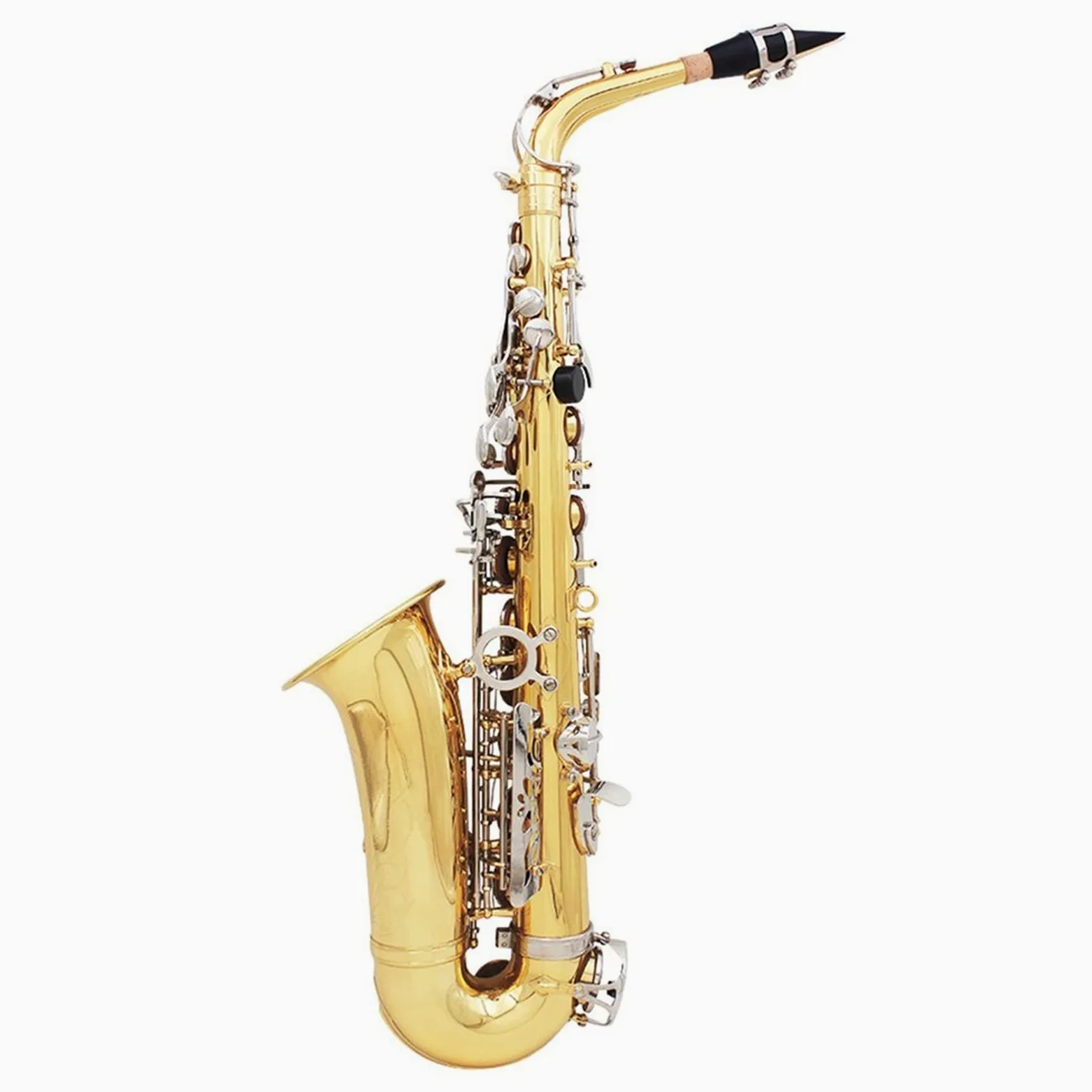 Sax Studente EB Sassofono Contralto Ottone Laccato Oro E Flat Sax Strumento Musicale A Fiato con Accessori