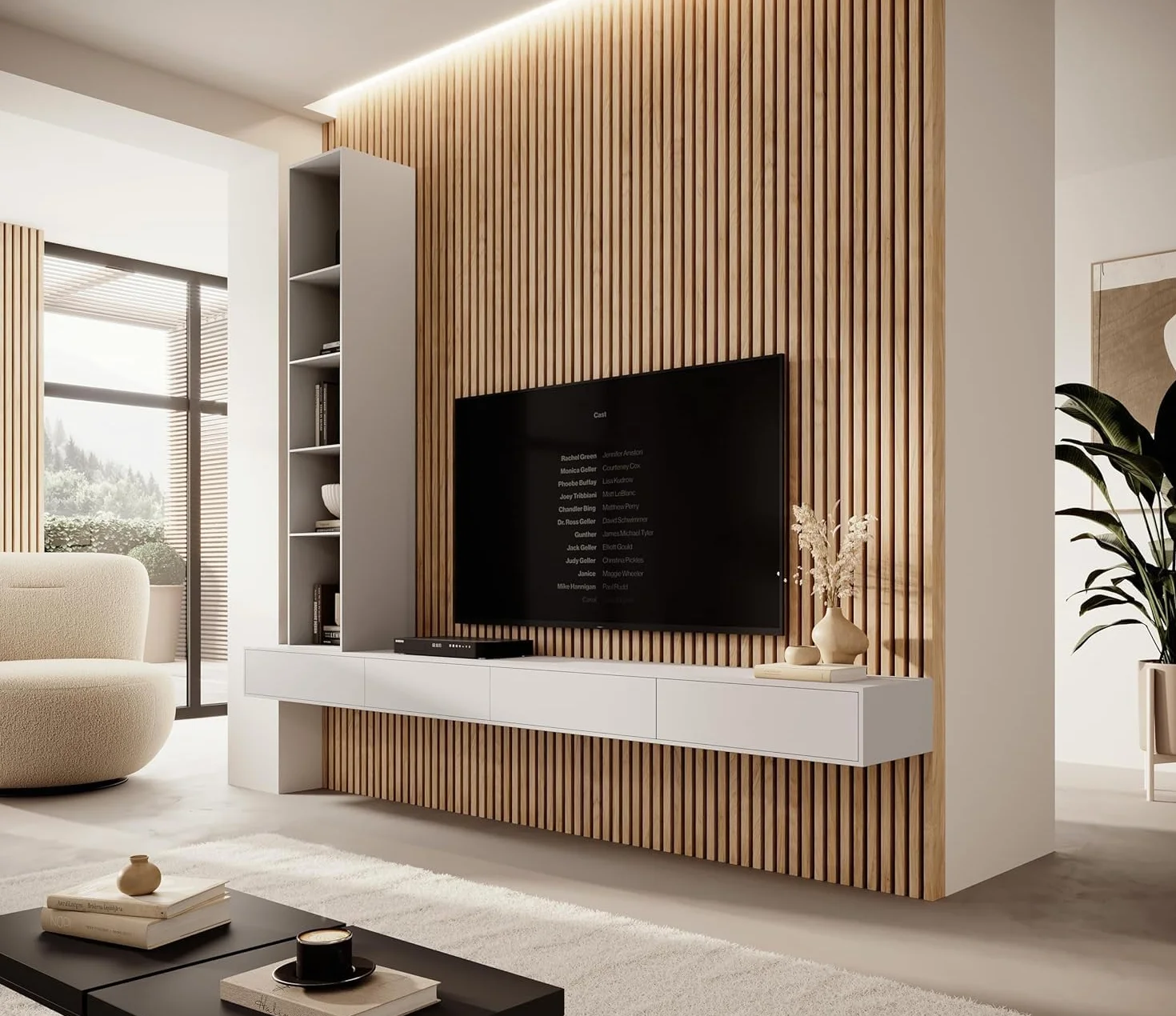 Pannelli Fonoassorbenti Acustici MDF Grigio Arctis 2 Pezzi 26,5x240 cm su Piastra Nera Facile da Montare per Pareti Interne Stile Moderno