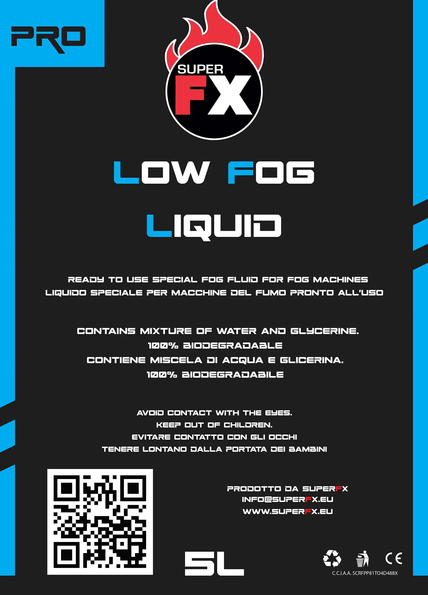Liquido per FUMO BASSO - LOW FOG LIQUID (5l)