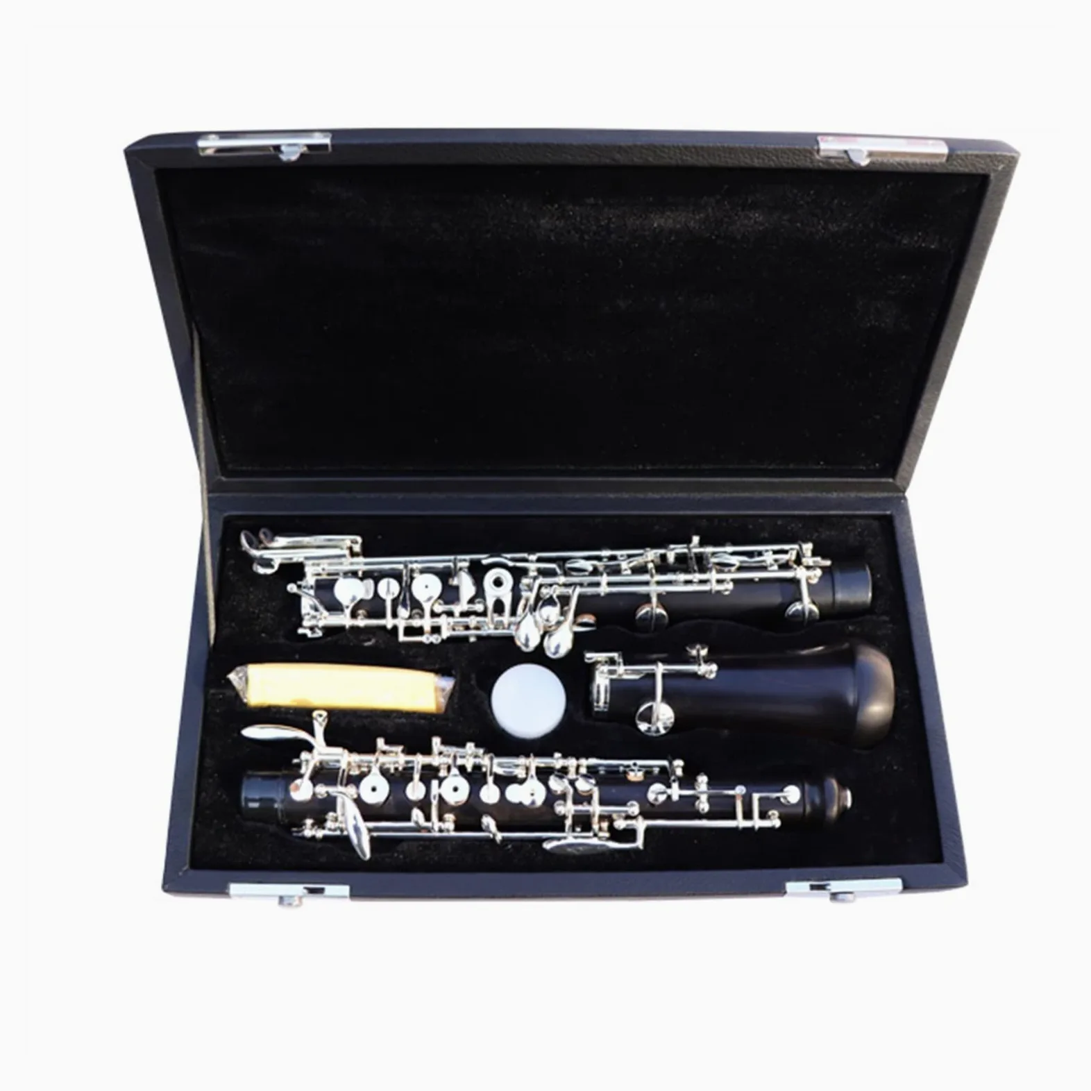 Oboe Semiautomatico con Corpo in Ebano per Oboe con Chiave in Do Argentato con Astuccio Speciale per Strumenti Musicali Oboe per Principianti