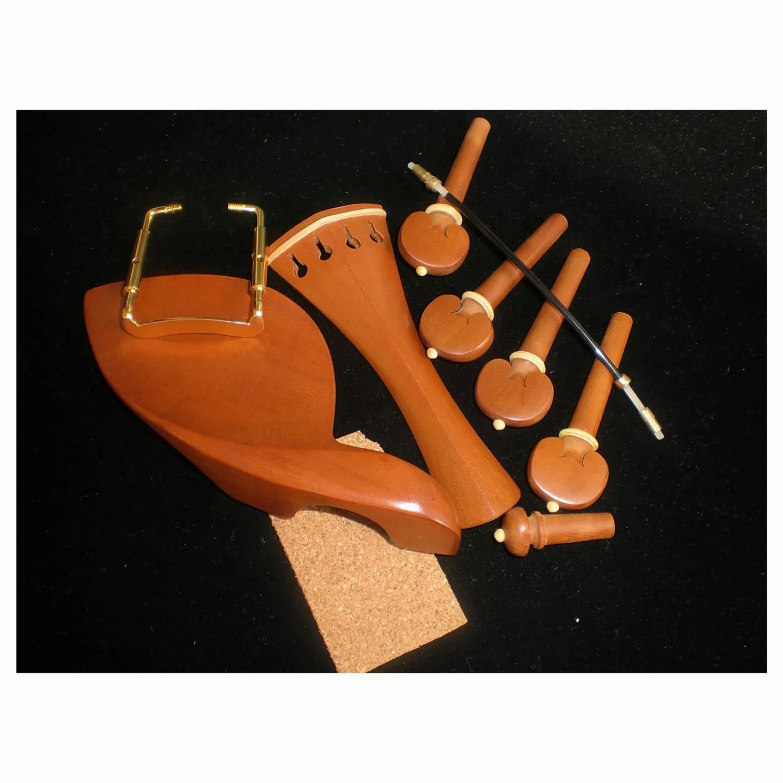 accessori per violino Set completo di accessori per violino Accordatori in legno di giuggiola Mentoniera Mandrino Cordiera Bottoni di coda Set completo intarsiato con corda di coda senza vite di bosso