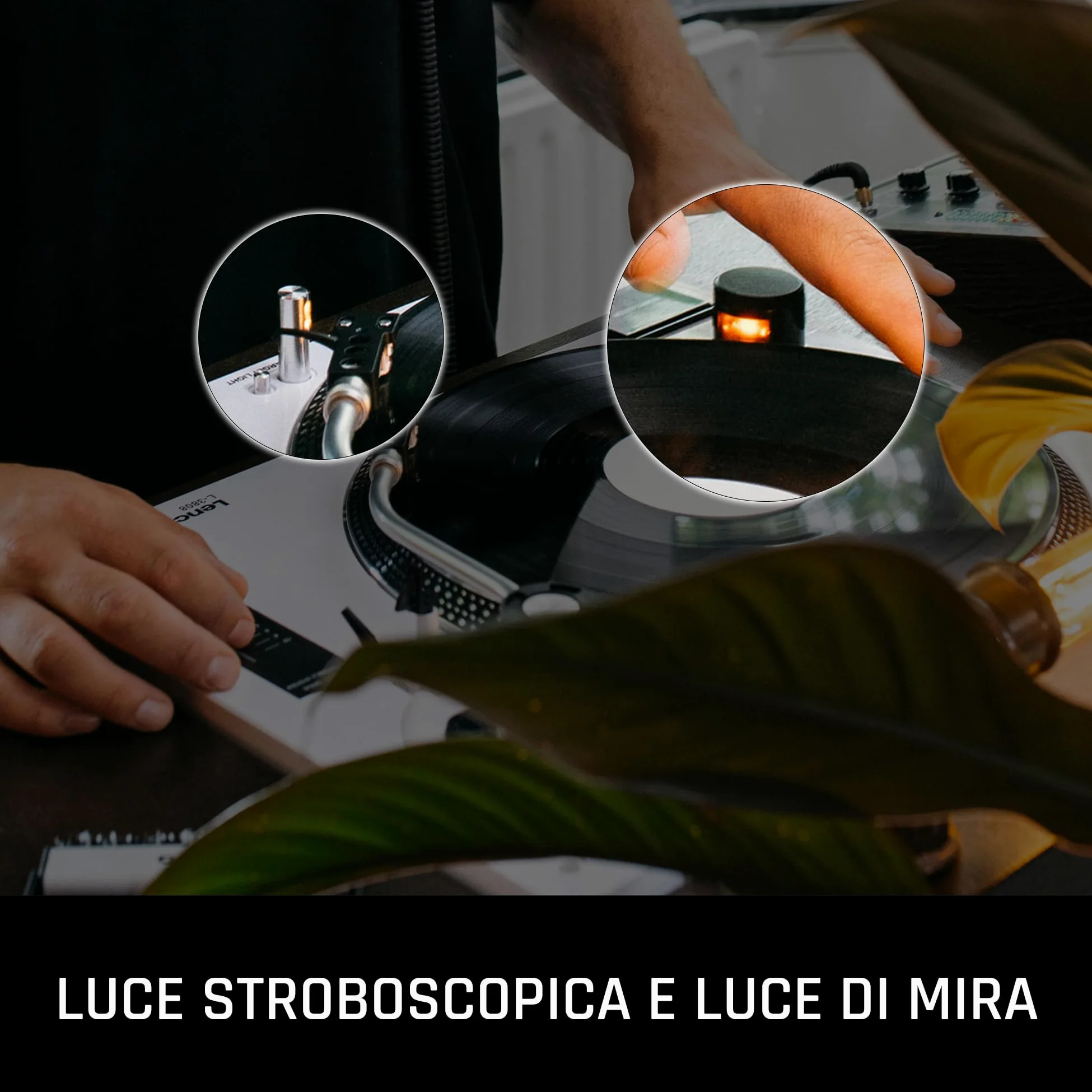 Lenco L-3810 Giradischi con azionamento diretto – Giradischi DJ – 33/45 giri/min – Pitch Control – Sistema di pickup magnetico – Illuminazione ago – Pitch Control – Grigio opaco