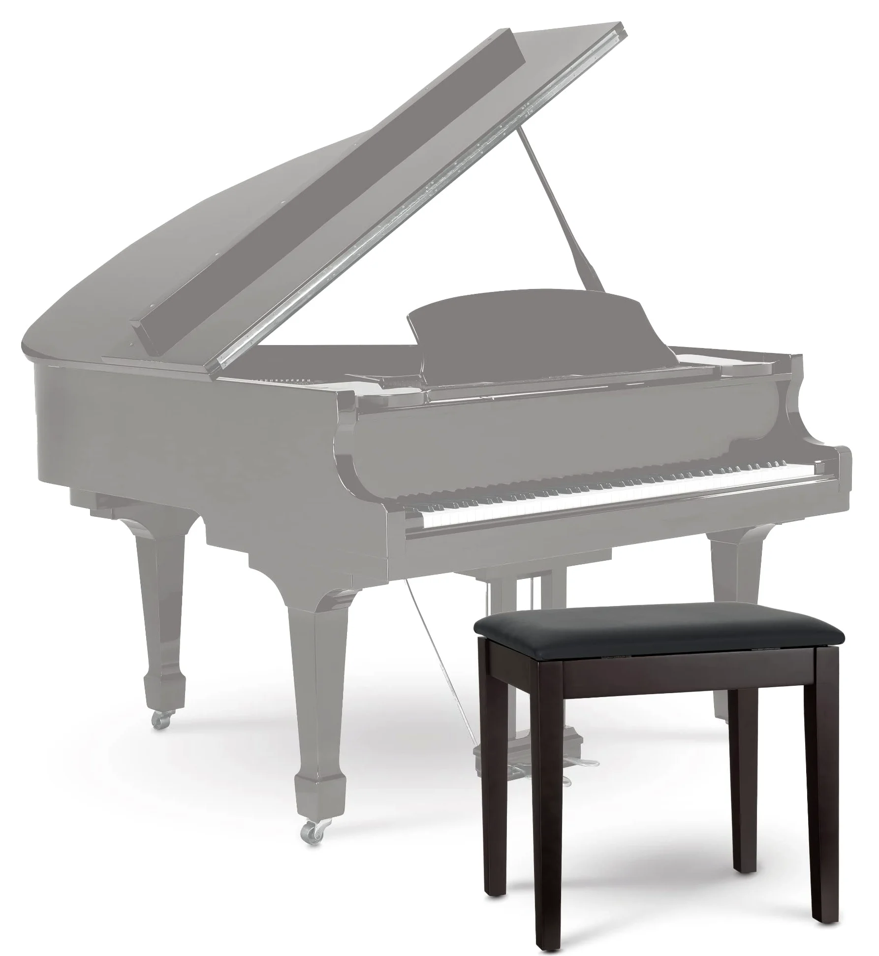 Classic Cantabile Panca per pianoforte Modello S con Scomparto palissandro opaco