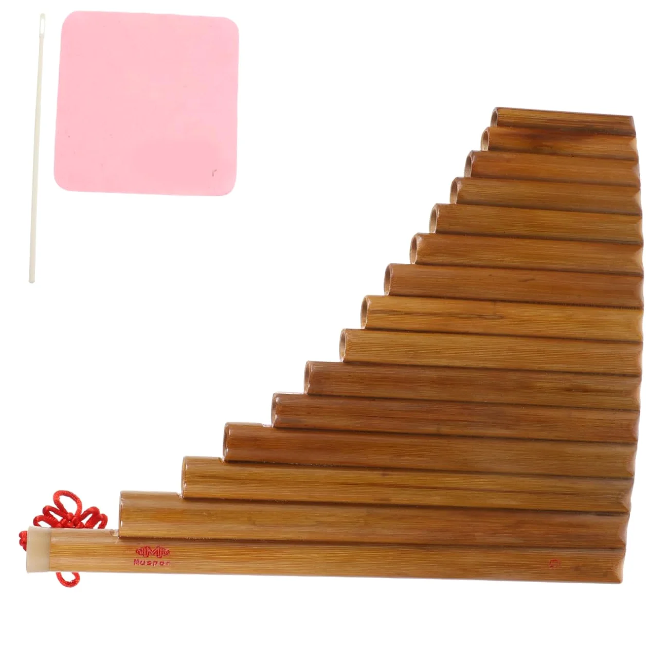Pan Flauto in Bambù G 15 Tubi Marrone Asta Pulizia | 1 Pezzo, Suono Chiaro e Melodioso, Design Pratico, Adatto a Principianti e Uso Scolastico Colore Casuale Stile Casuale
