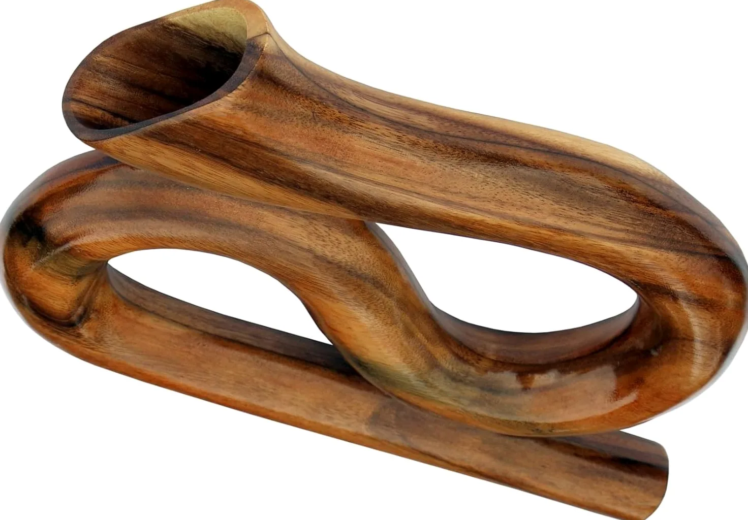 Didgeridoo rotondo 40 cm in colore legno - strumento a fiato realizzato a mano in legno soar - Travel Didge & strumento in legno - compatto, suono e autentico DID104