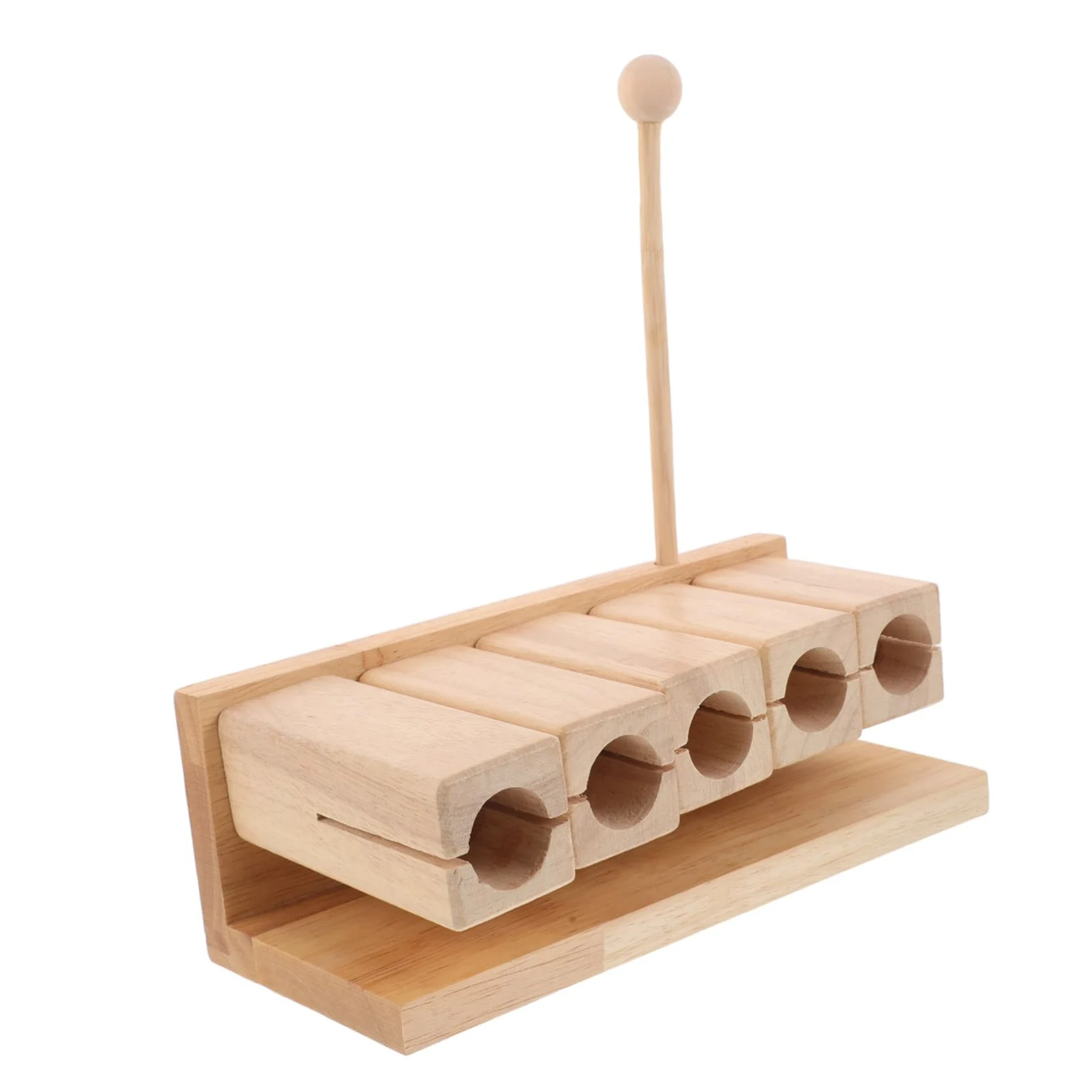 Abaodam Blocco di Legno Percussione Musicale in Legno Naturale, Strumento Orff Educativo per Ragazzo Ragazza, Blocco Ritmico con Suono a Cinque Toni, per Scuole e Attività Didattiche