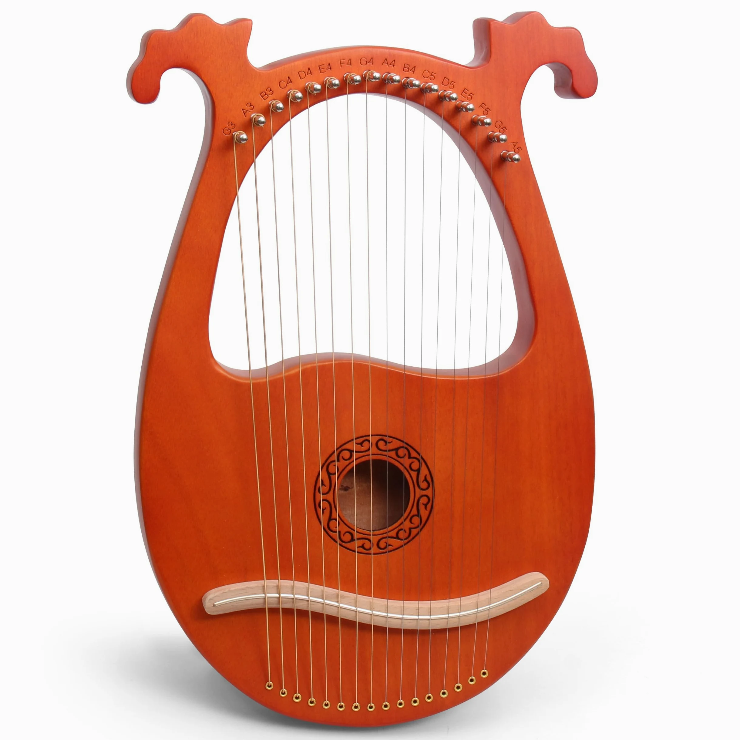 Arpa Lira 16 Corde In Mogano Arpa Piccola Strumento Musicale Lyres Lyre Harp Con Chiave Di Tunning, Tutorial Musicale, Corda di Ricambio, Plettri, Panno di Pulizia, Marrone, Antlered