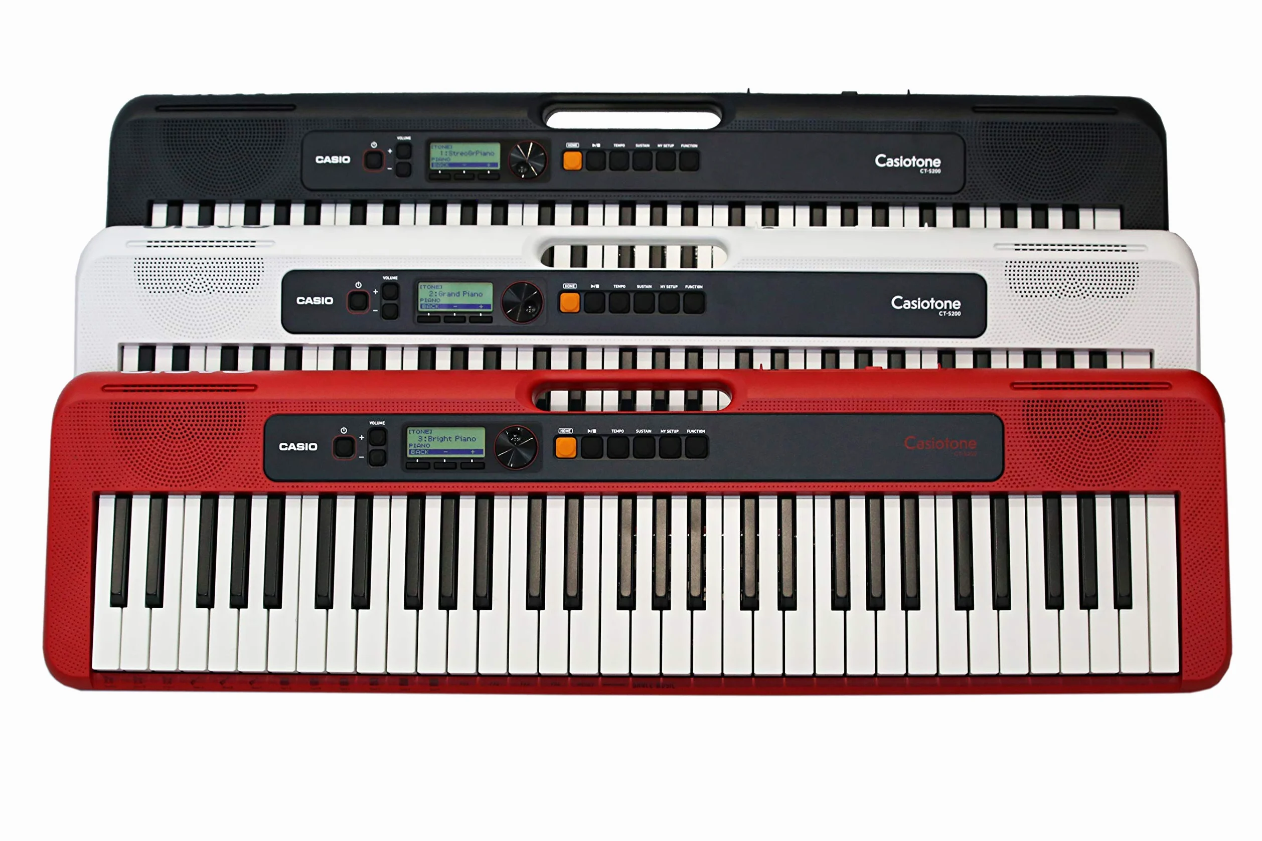 Casio – Tastiera elettronica portatile 61 tasti con modalità musica da ballo e adattatore AC, rosso - CT-S200RDAD